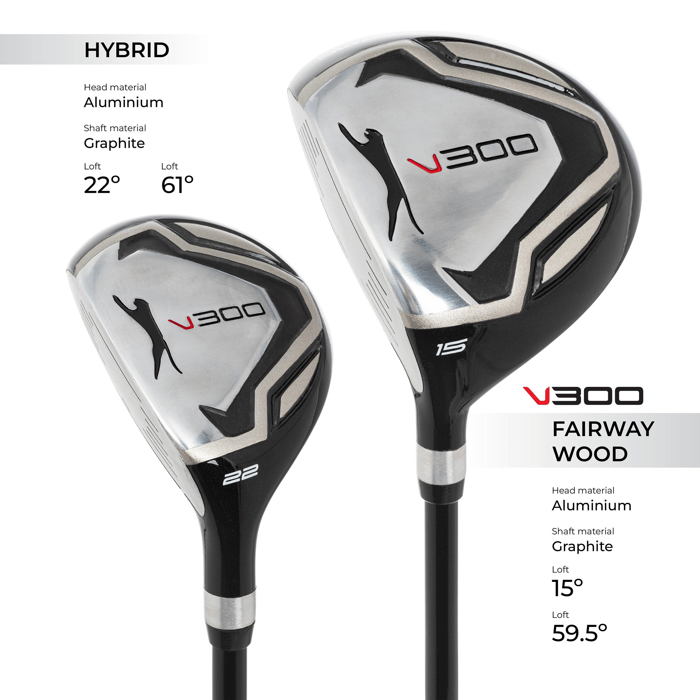 Slazenger V300 (L/H) Golf Set with Stand Bag