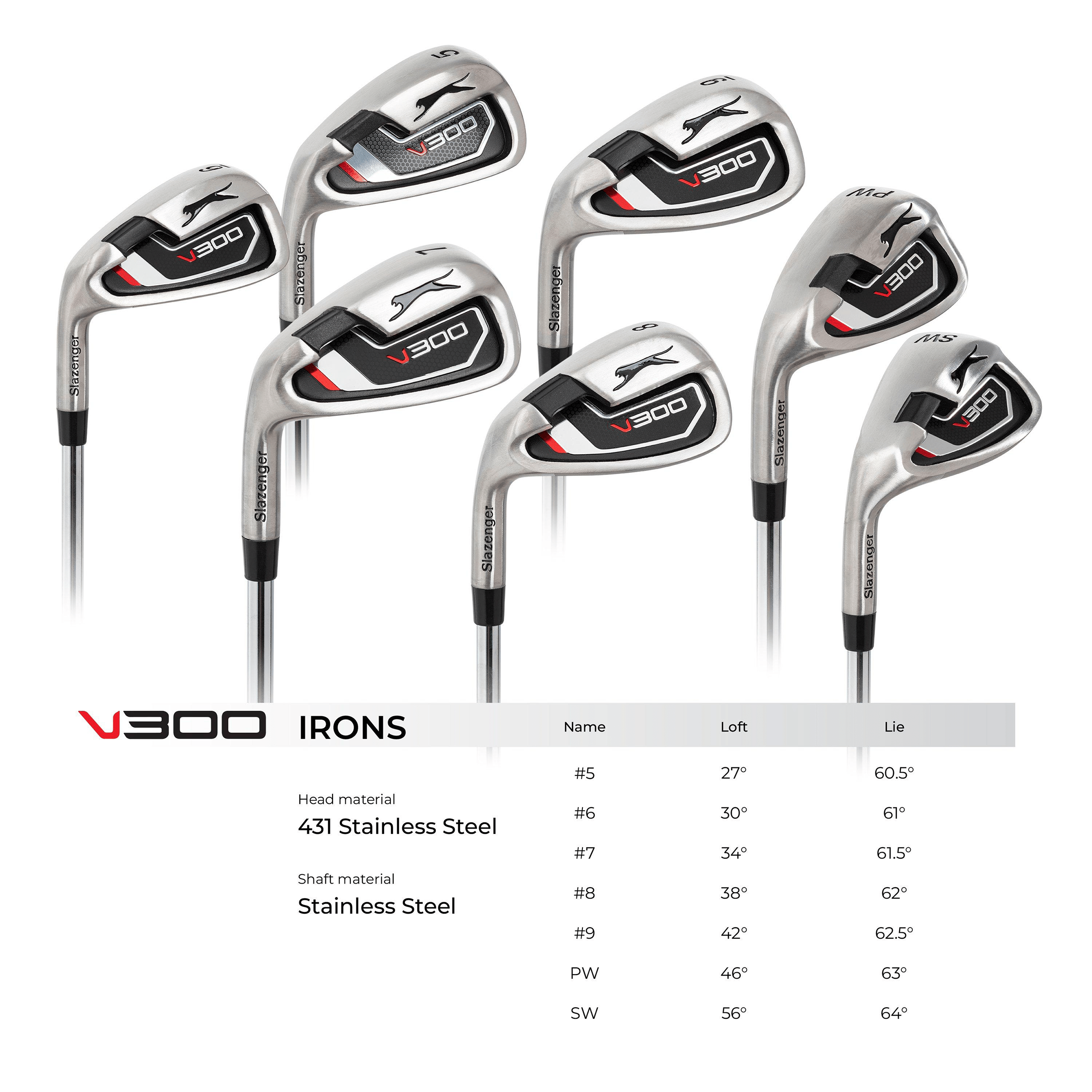 Slazenger V300 (L/H) Golf Set with Stand Bag