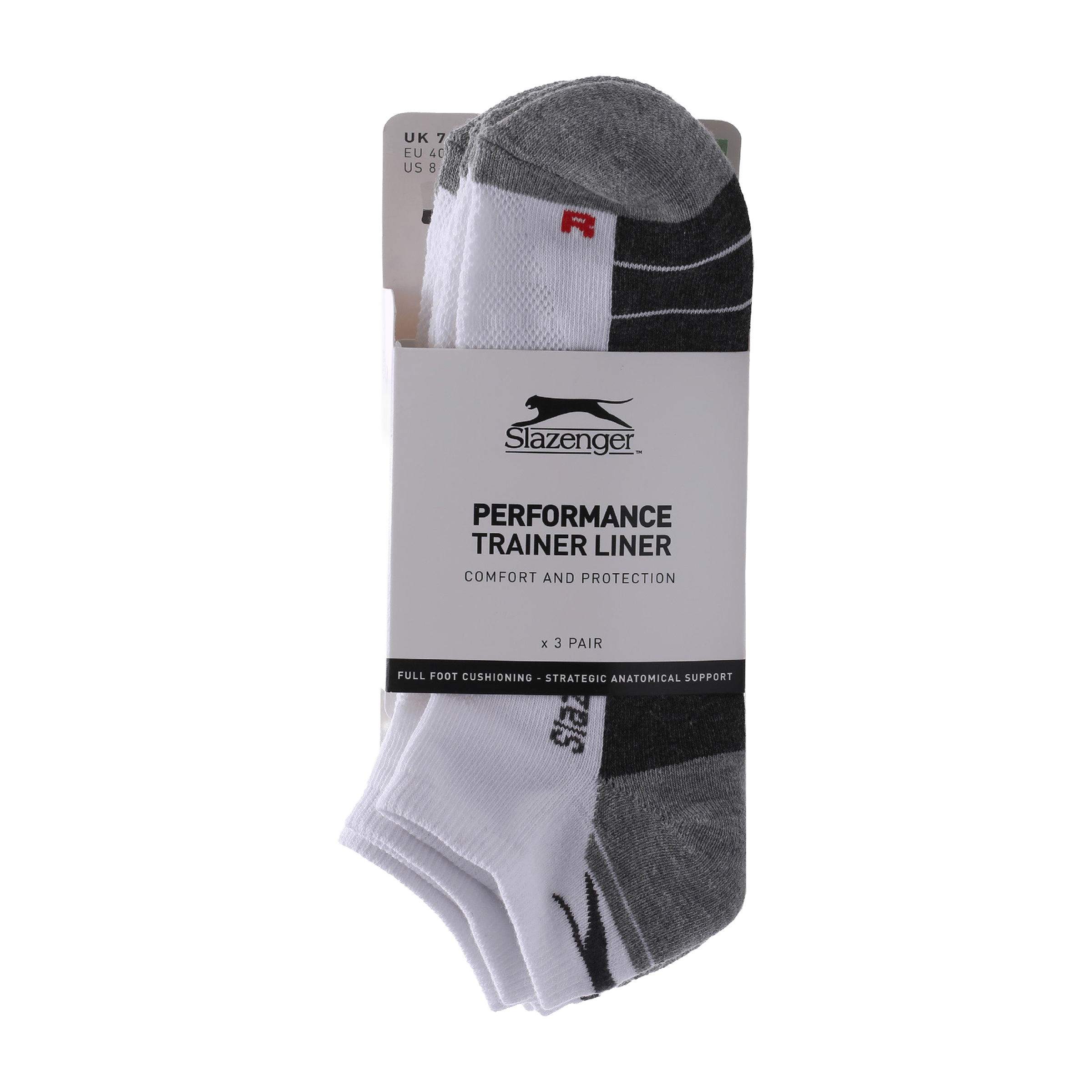 Slazenger Mens (3pk) Trainer Socks - UK 7-11 (US 7.5-12) White X3 ...