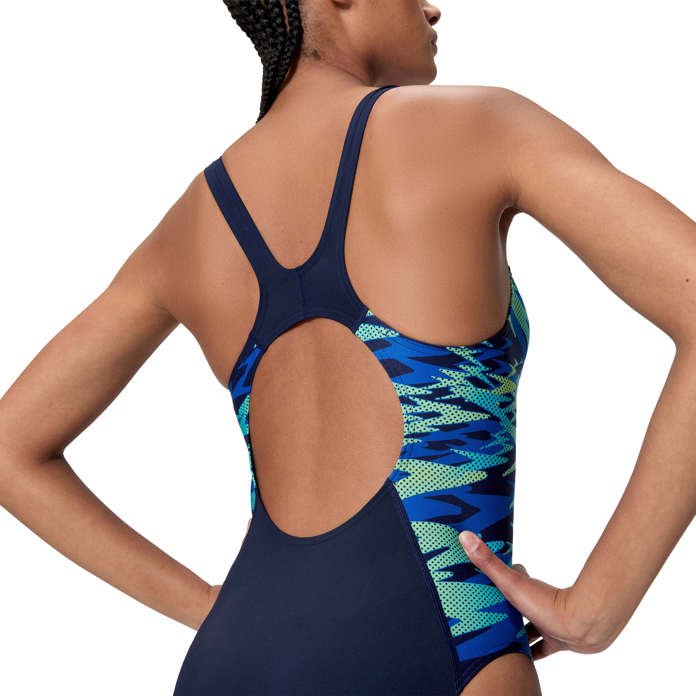 Speedo Printed Splice MSCLBK One-Piece Swimsuit
