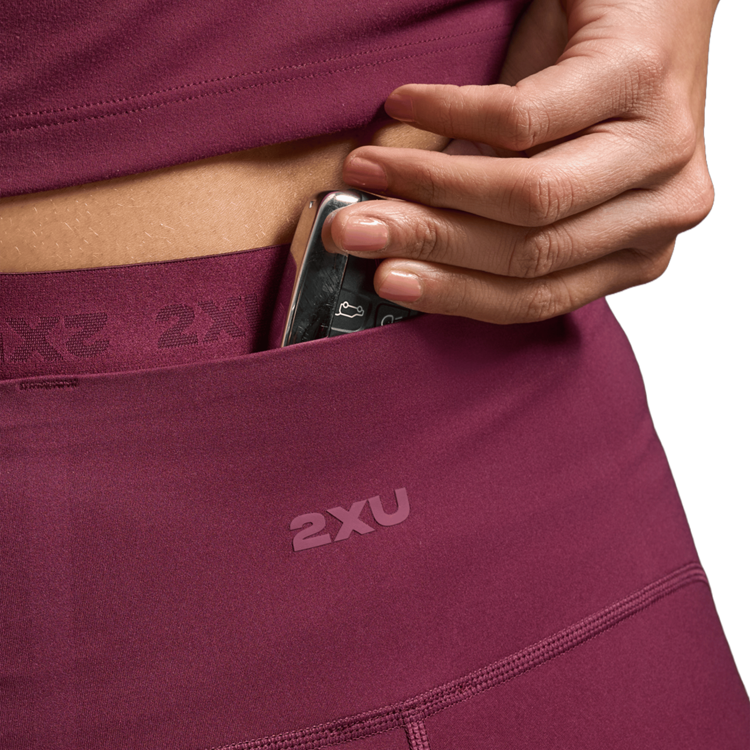 Womens 2XU Form Stash Hi-Rise (7/8 length) Compression Tights