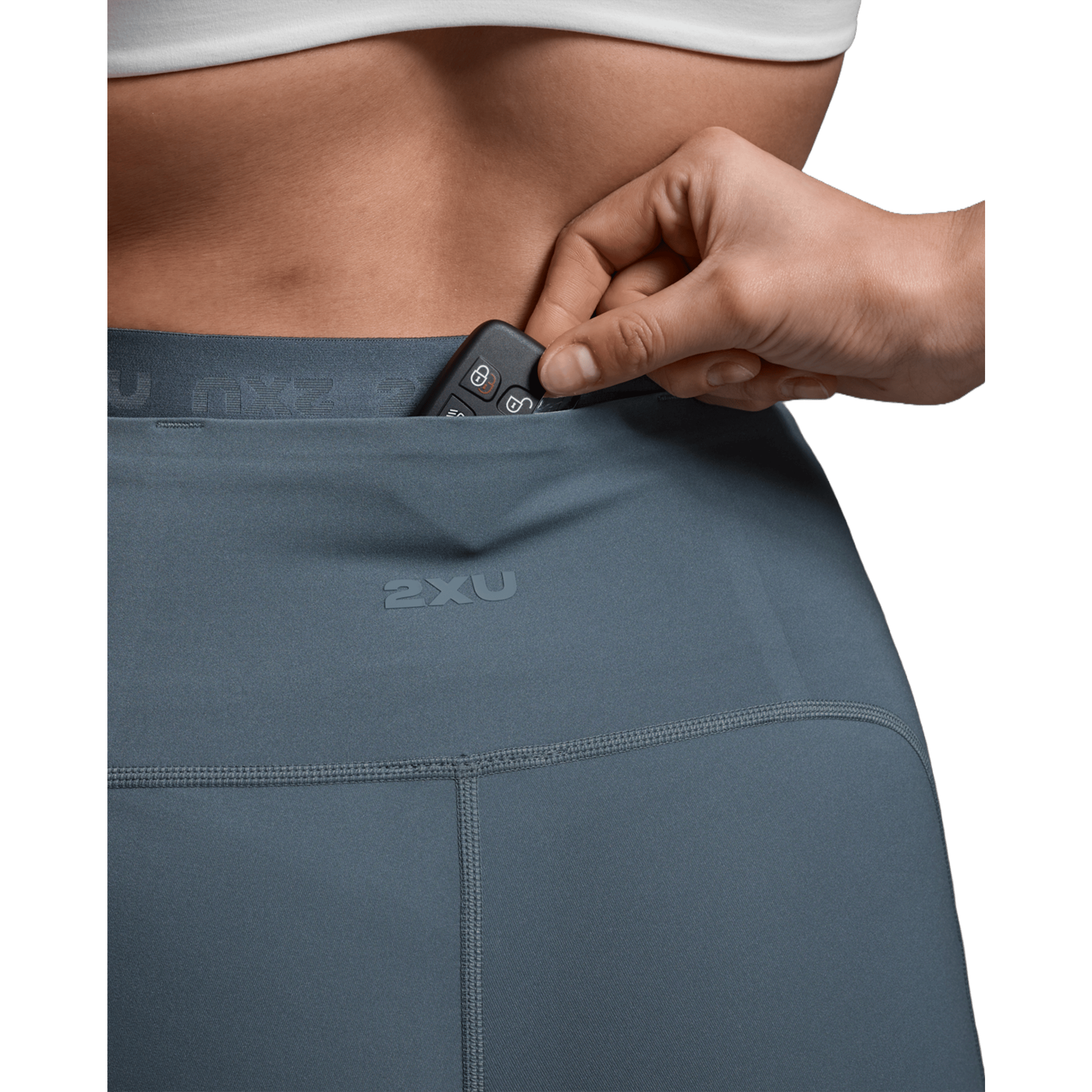 Womens 2XU Form Stash Hi-Rise (7/8 length) Compression Tights