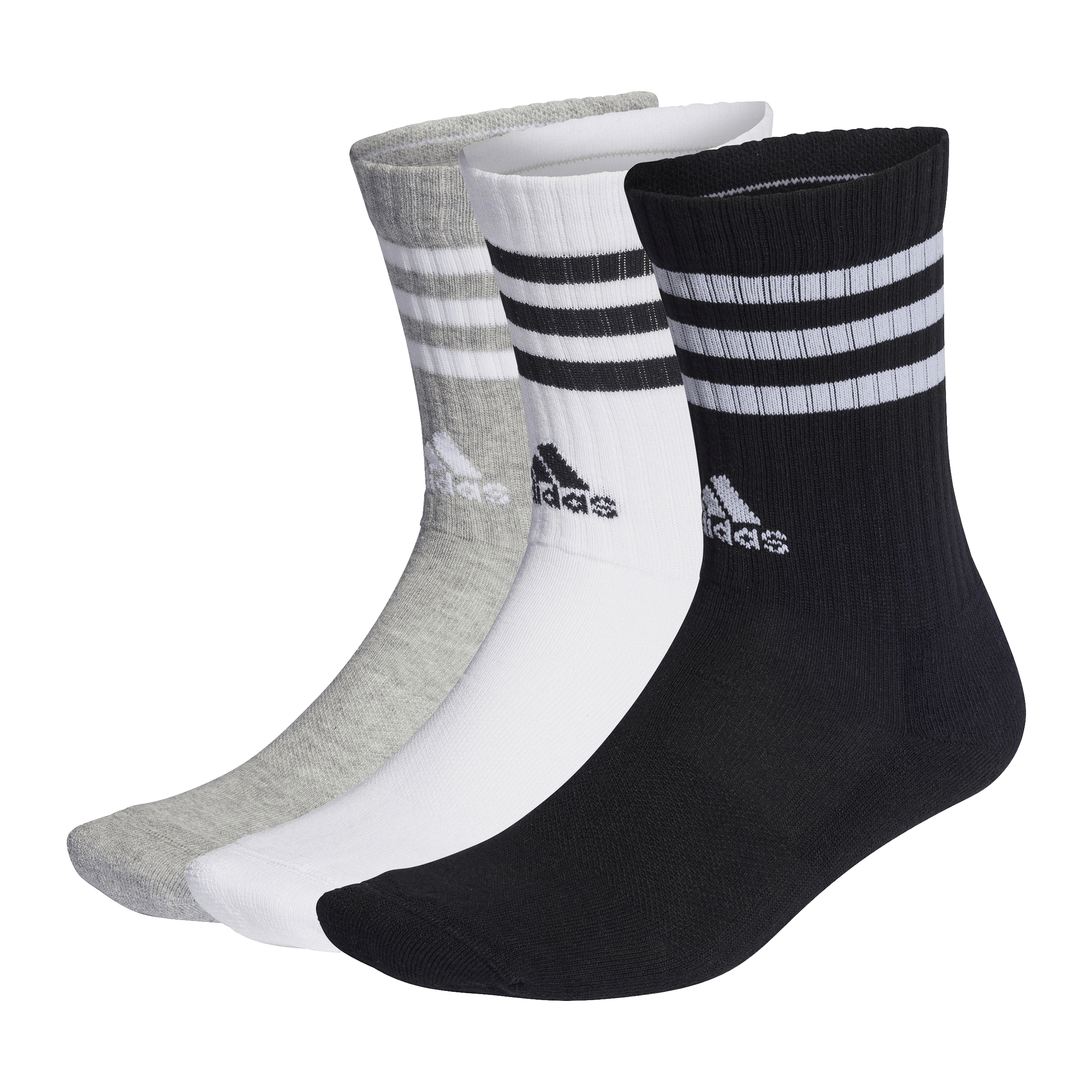 Unisex adidas 3-Stripes Cushioned (3pk) Crew Socks