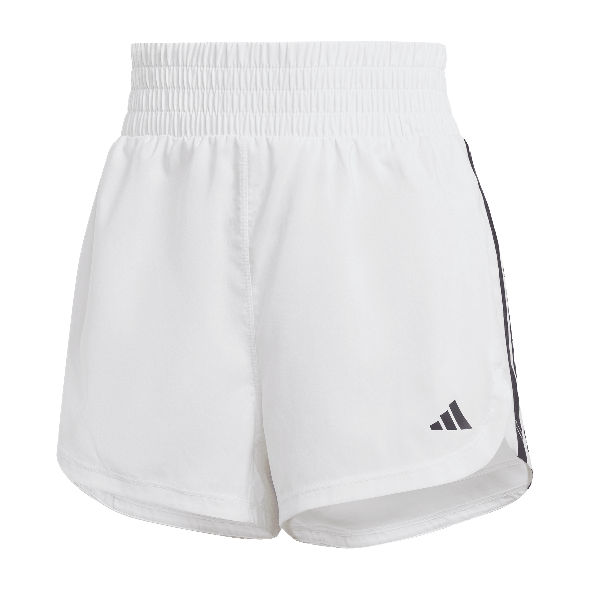 Womens adidas Pacer Training 3-Stripes Woven High-Rise Shorts