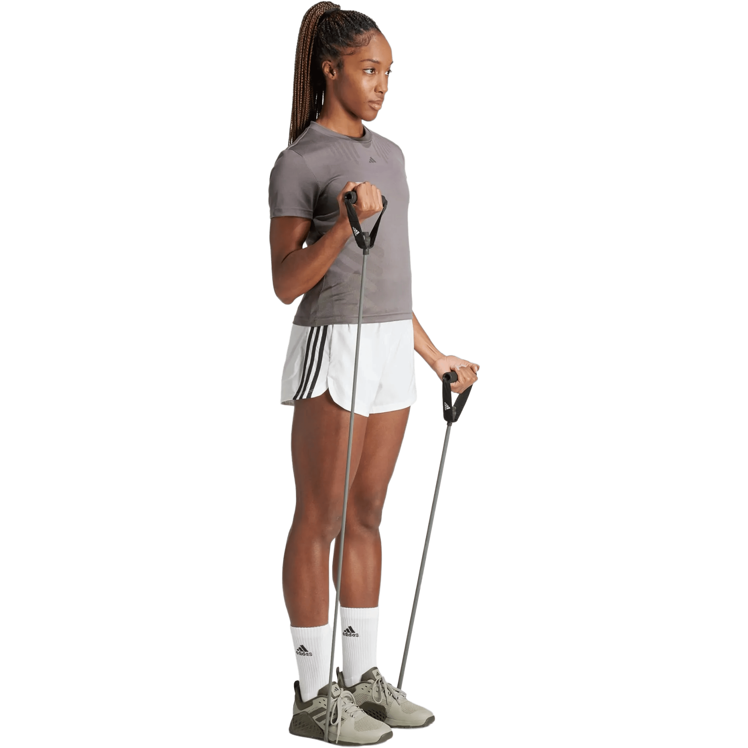 Womens adidas Pacer Training 3-Stripes Woven High-Rise Shorts