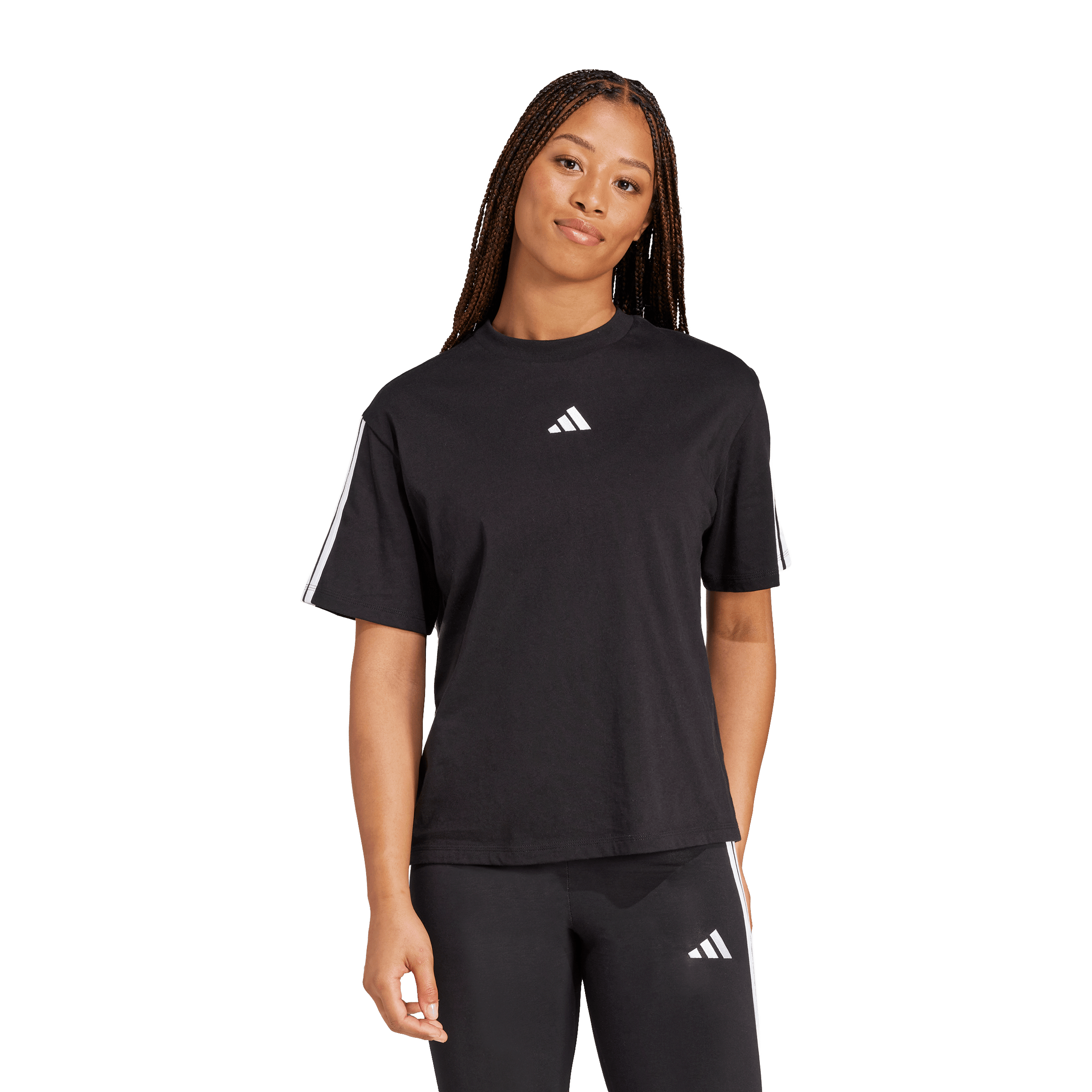 Womens adidas Essentials 3-Stripes Boyfriend Tee