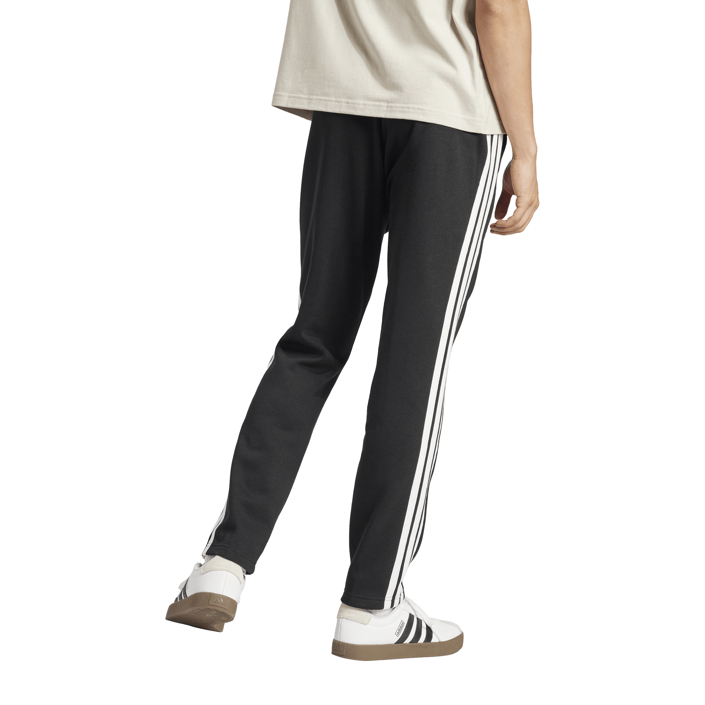 Mens adidas Essentials 3-Stripes Open Hem Fleece Pants
