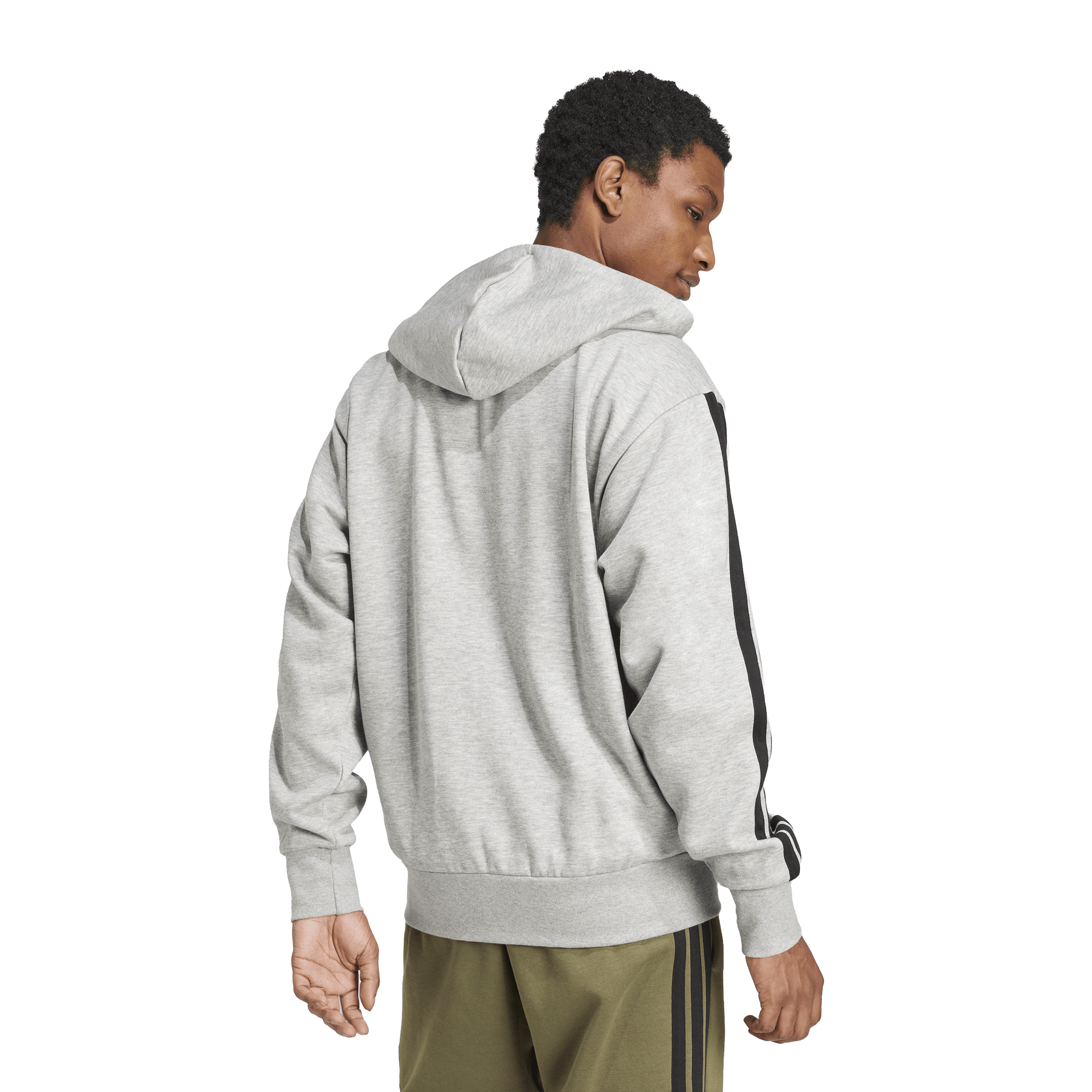 Mens adidas Essentials 3-Stripes Fleece Hoodie
