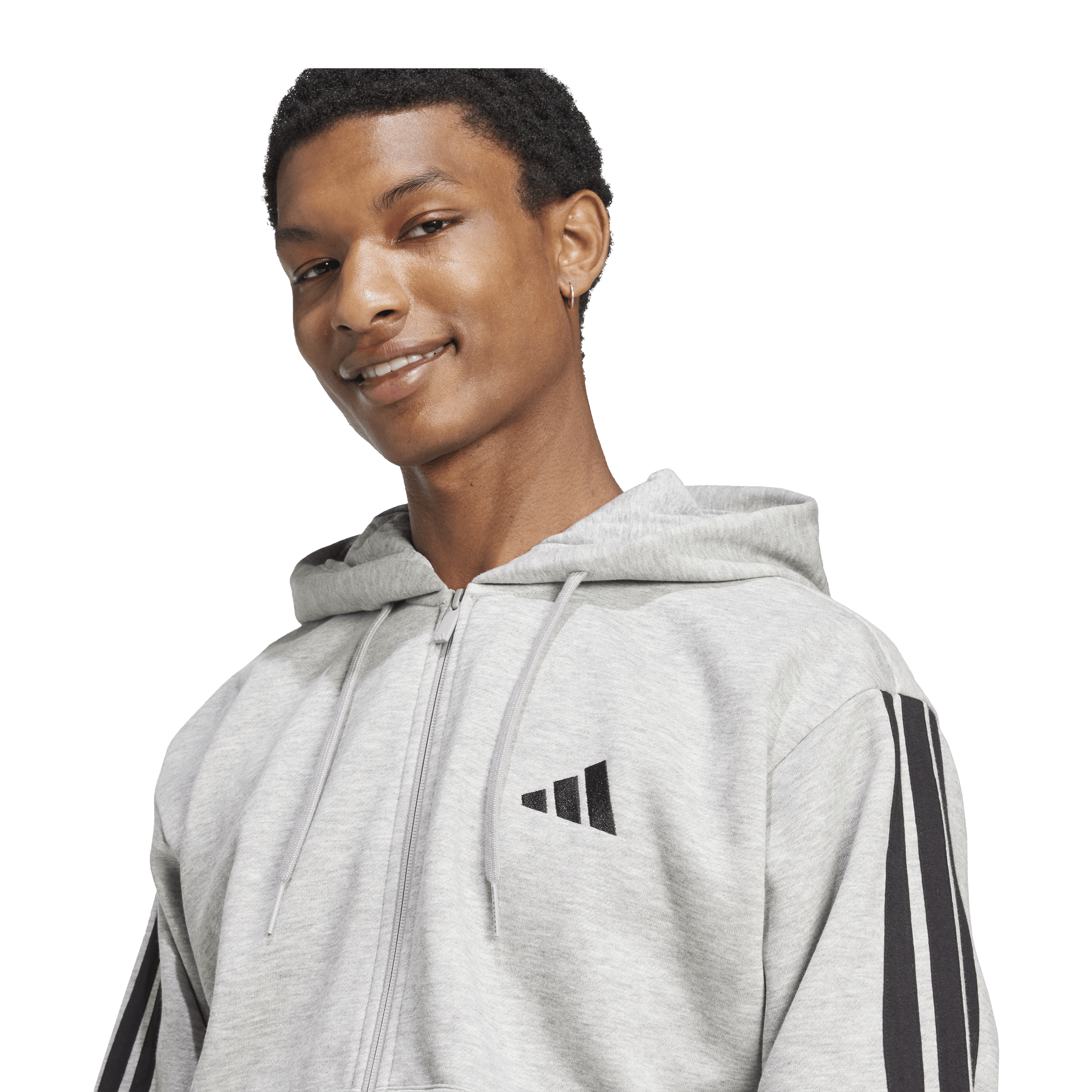 Mens adidas Essentials 3-Stripes Fleece Hoodie