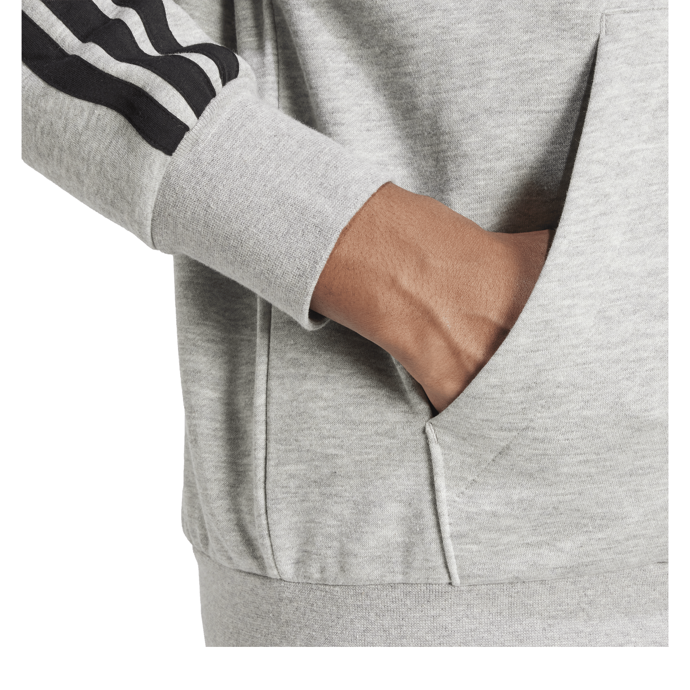 Mens adidas Essentials 3-Stripes Fleece Hoodie