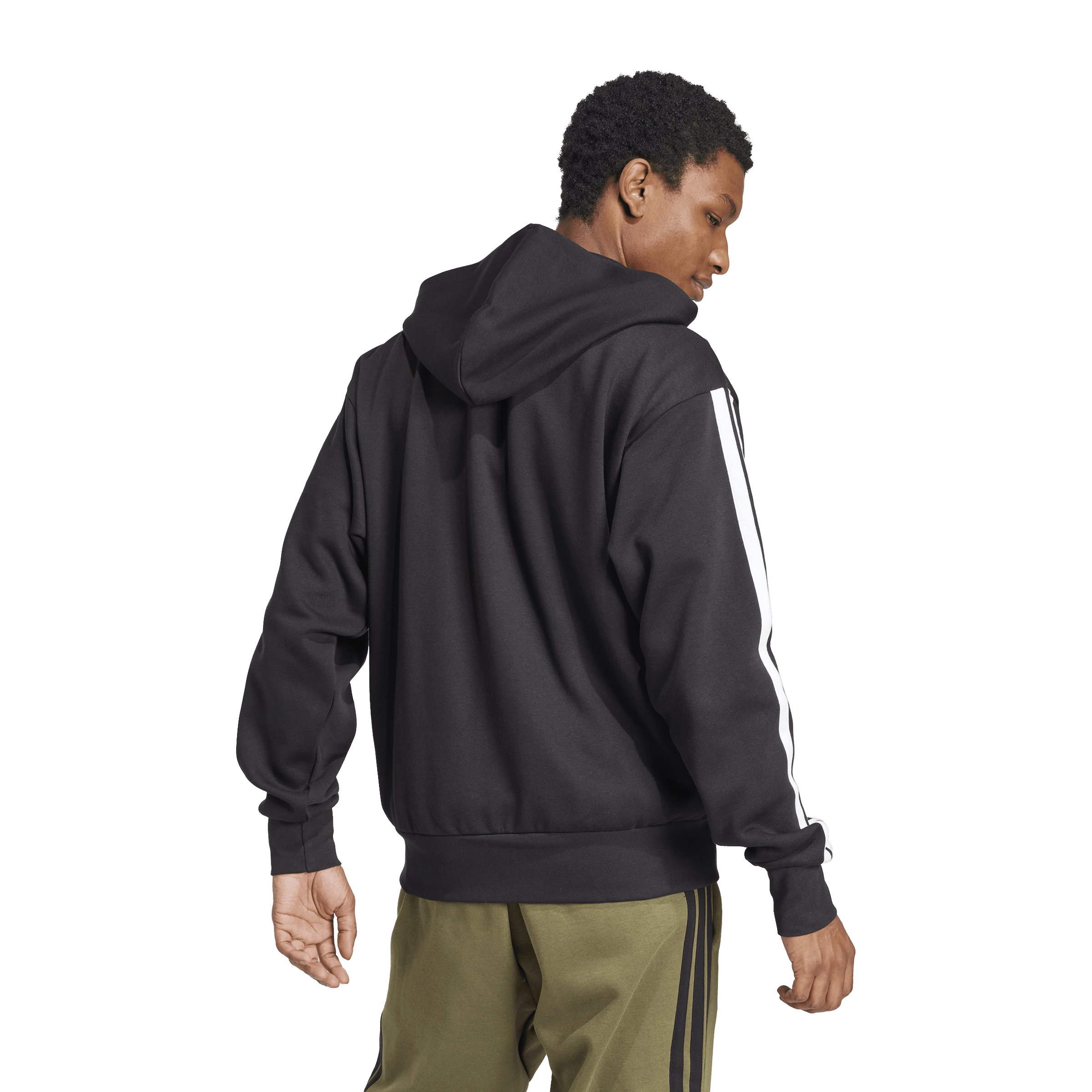 Mens adidas Essentials 3-Stripes Fleece Hoodie