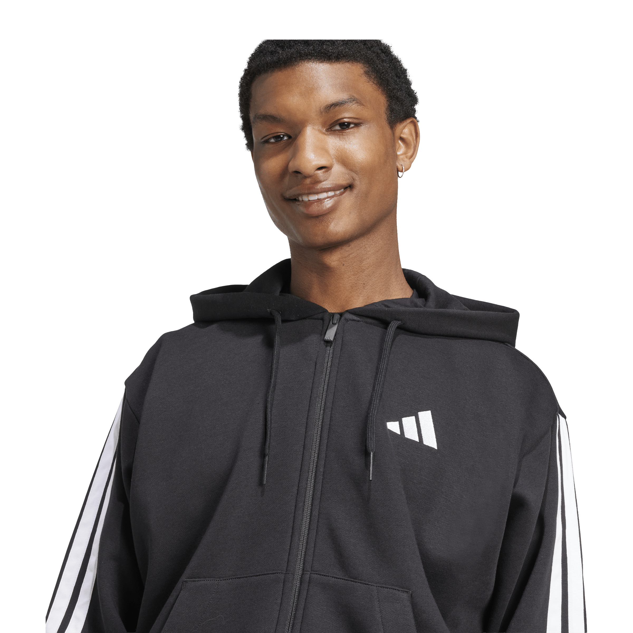 Mens adidas Essentials 3-Stripes Fleece Hoodie