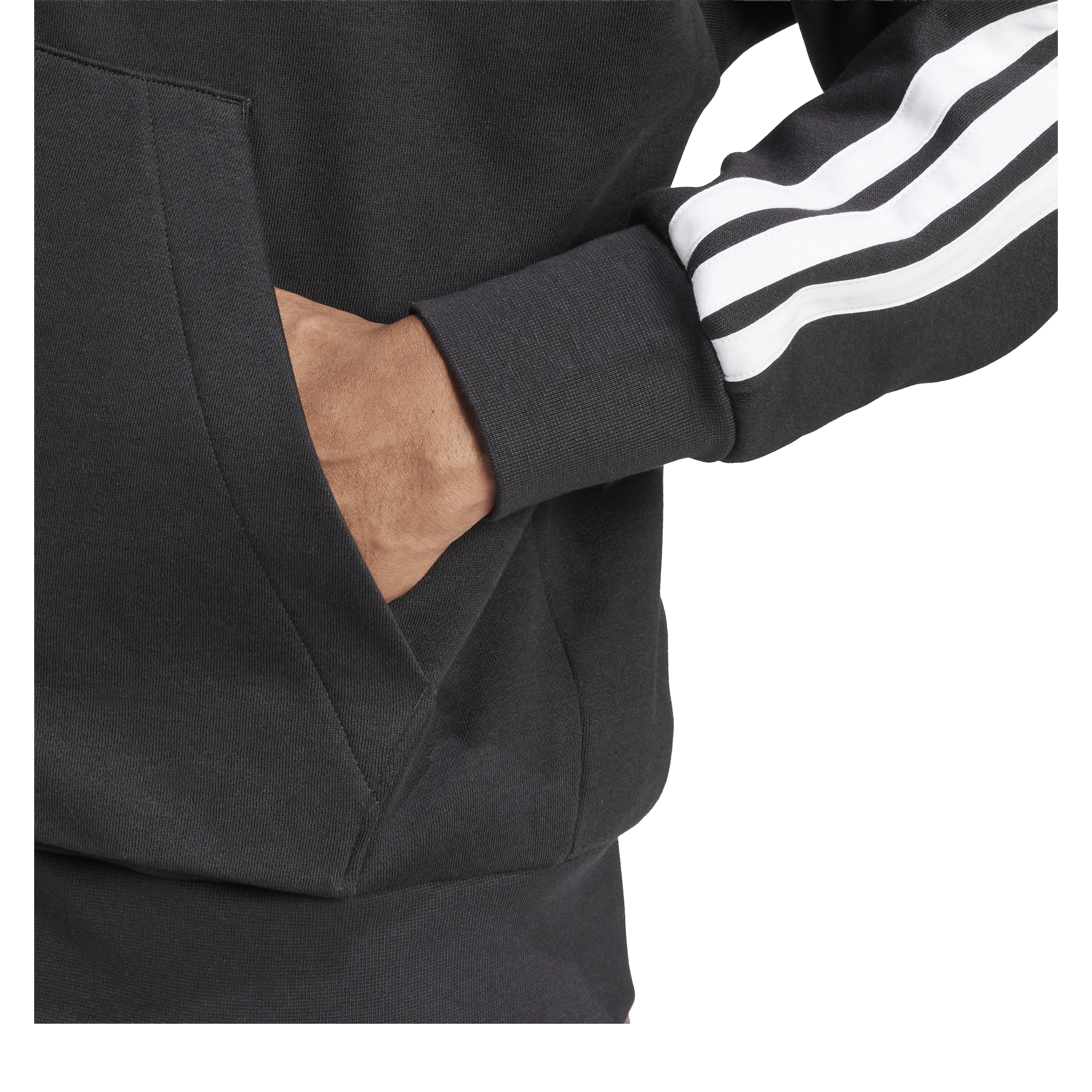Mens adidas Essentials 3-Stripes Fleece Hoodie