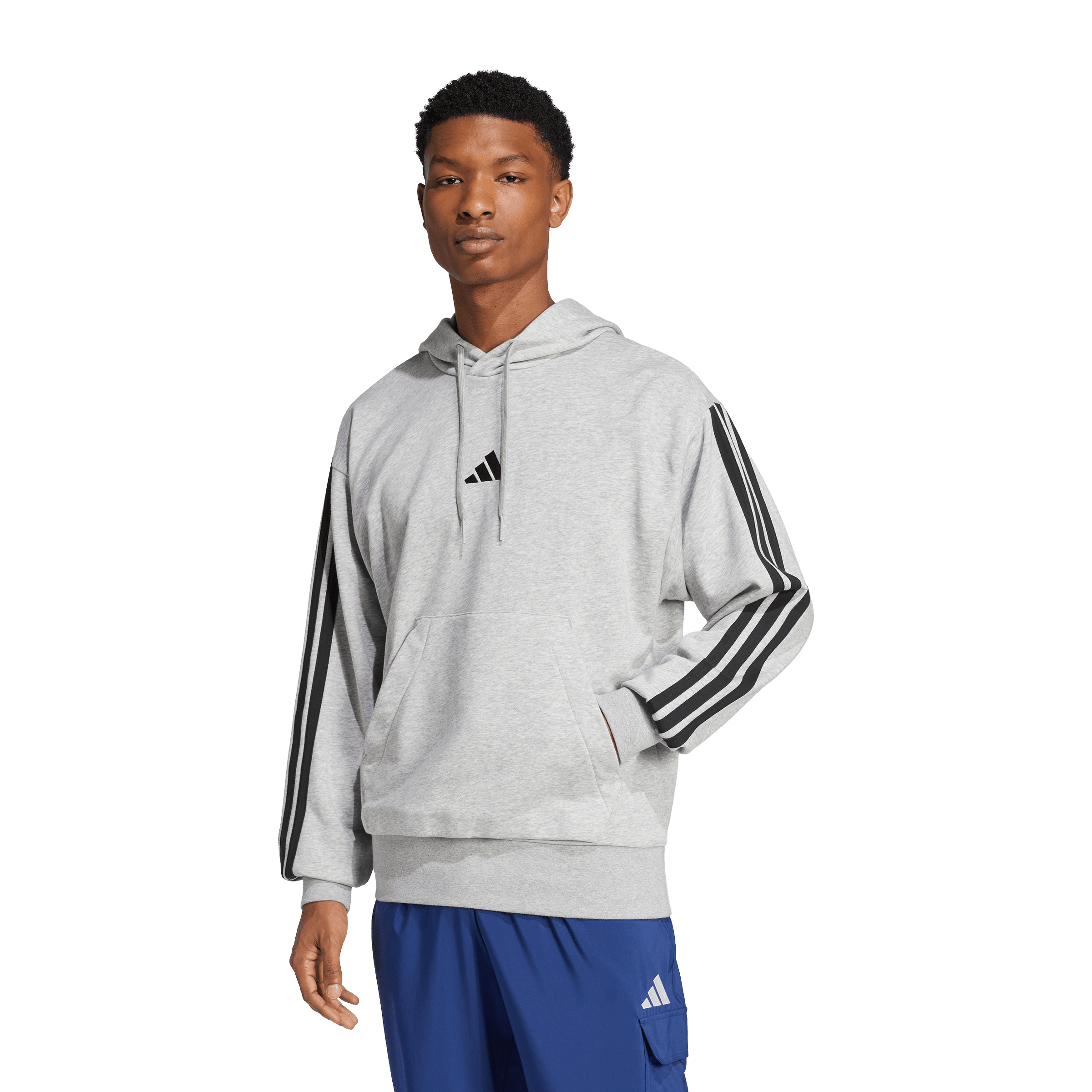 Mens adidas Essentials 3-Stripes French Terry Hoodie