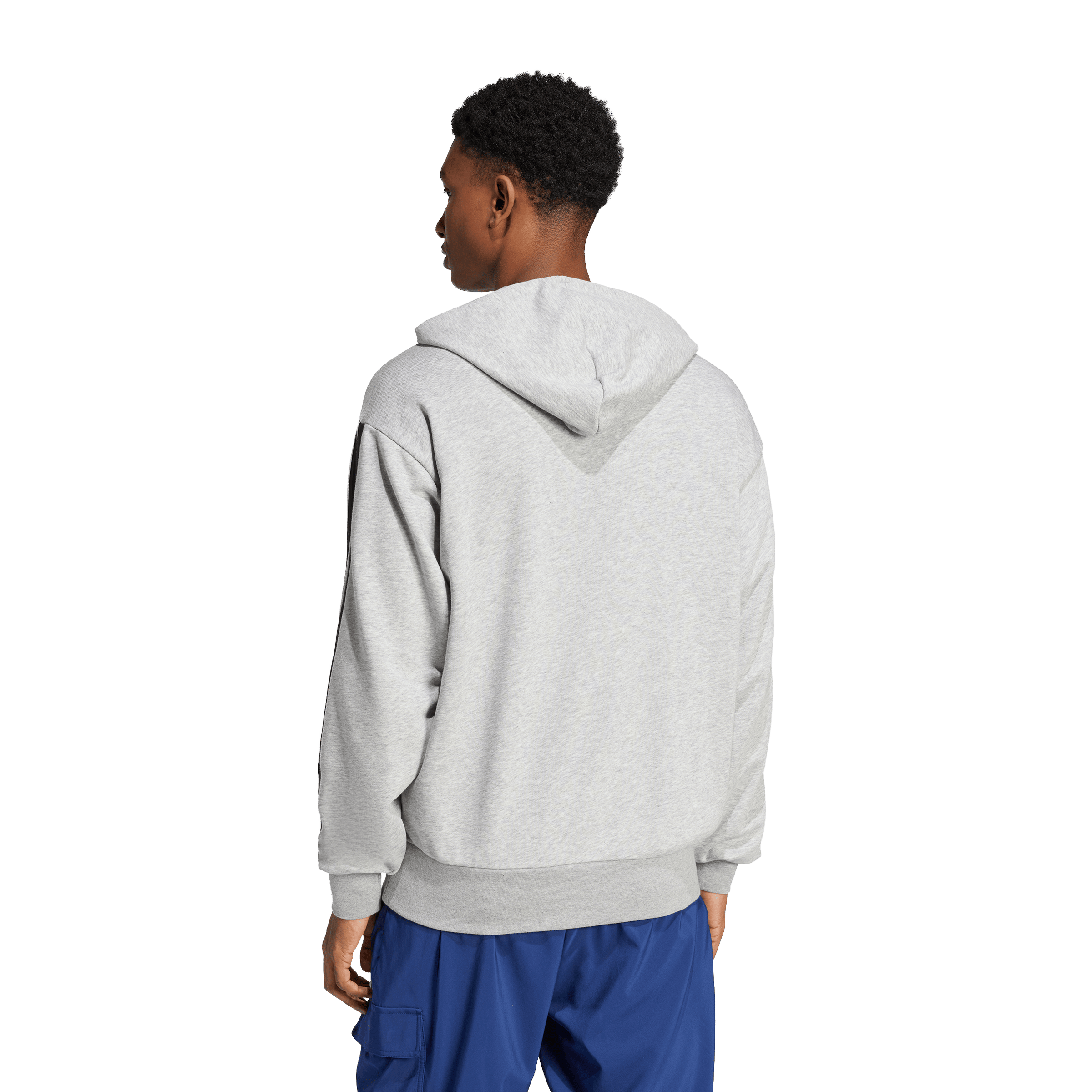 Mens adidas Essentials 3-Stripes French Terry Hoodie