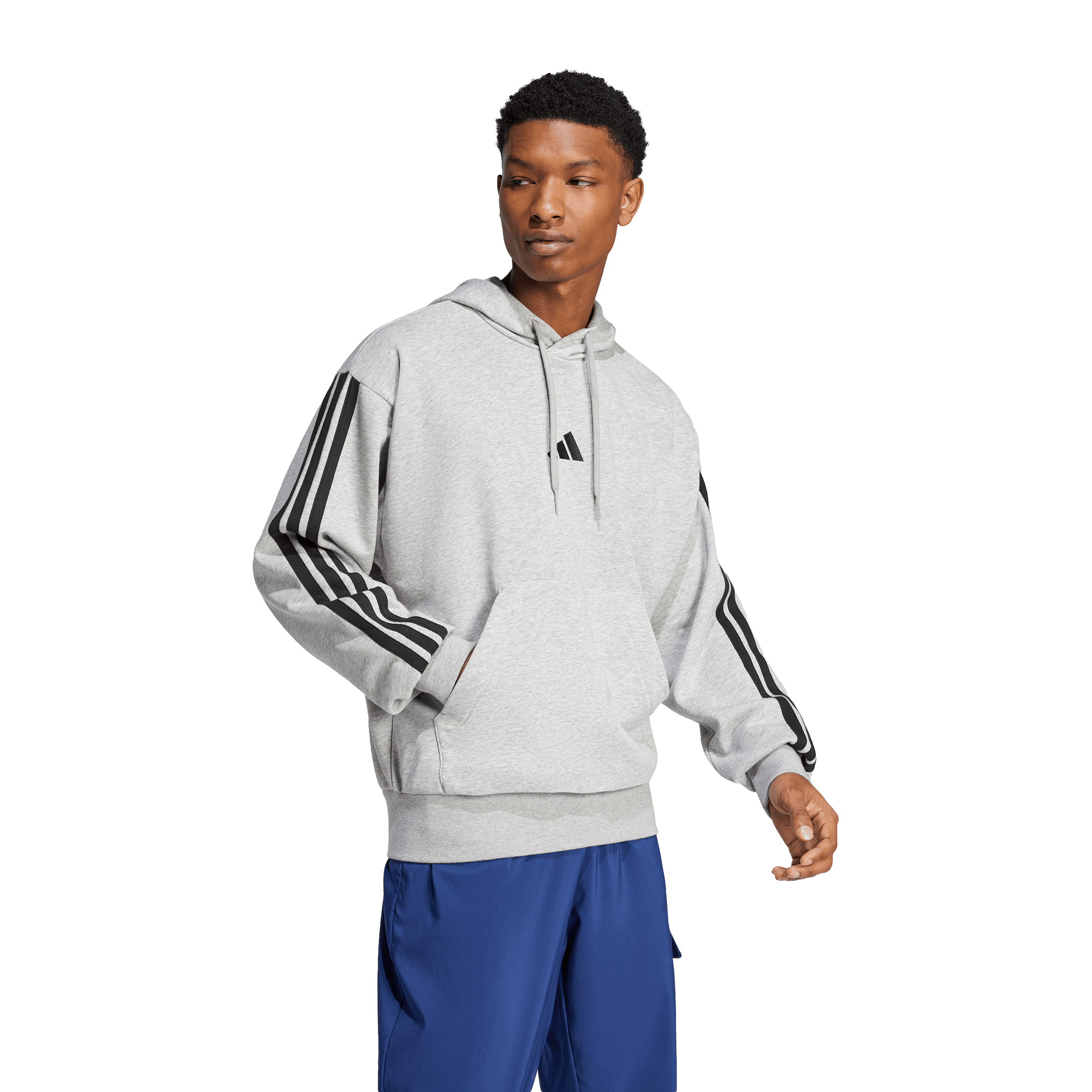 Mens adidas Essentials 3-Stripes French Terry Hoodie