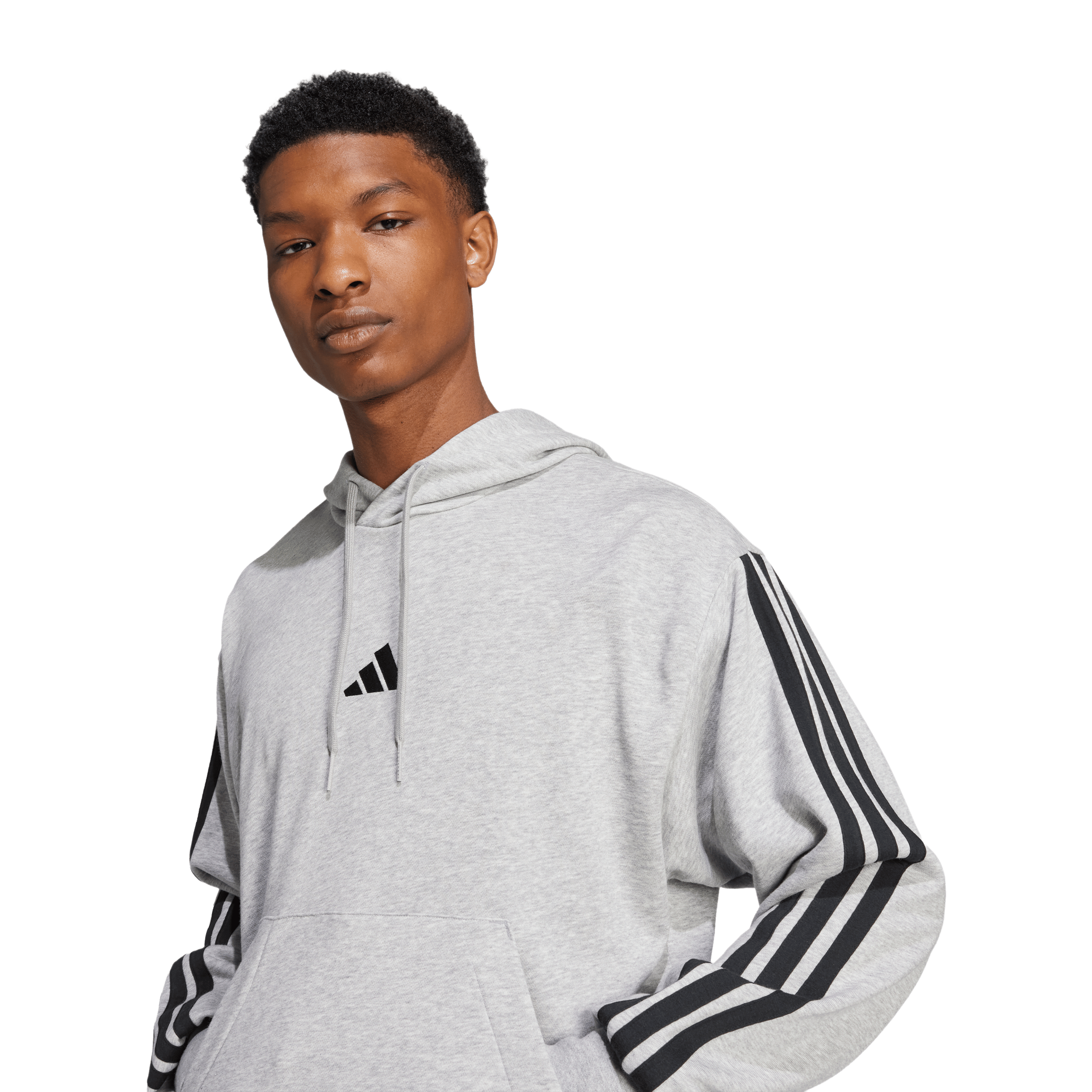 Mens adidas Essentials 3-Stripes French Terry Hoodie