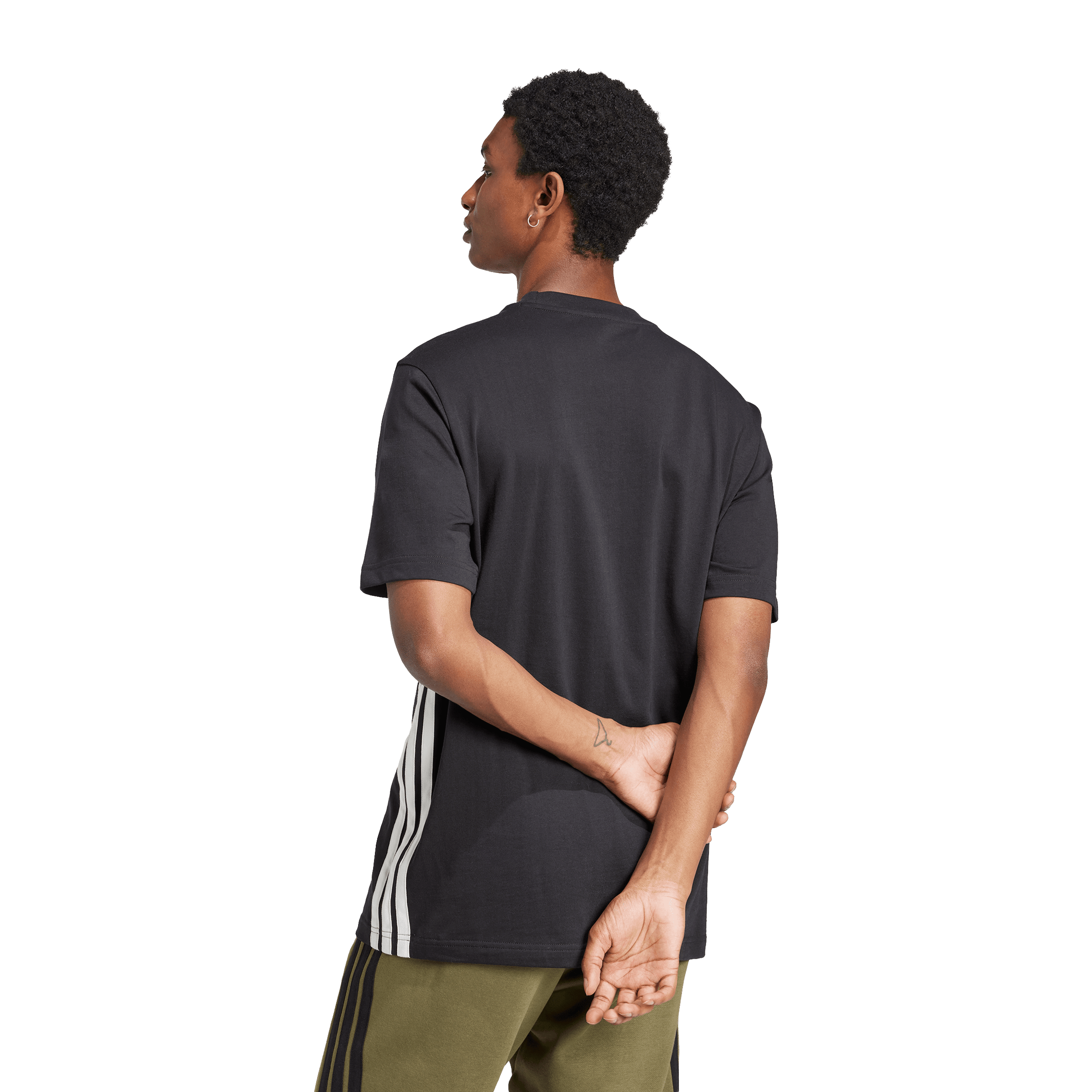 Mens adidas Essentials 3-Stripes Single Jersey Tee
