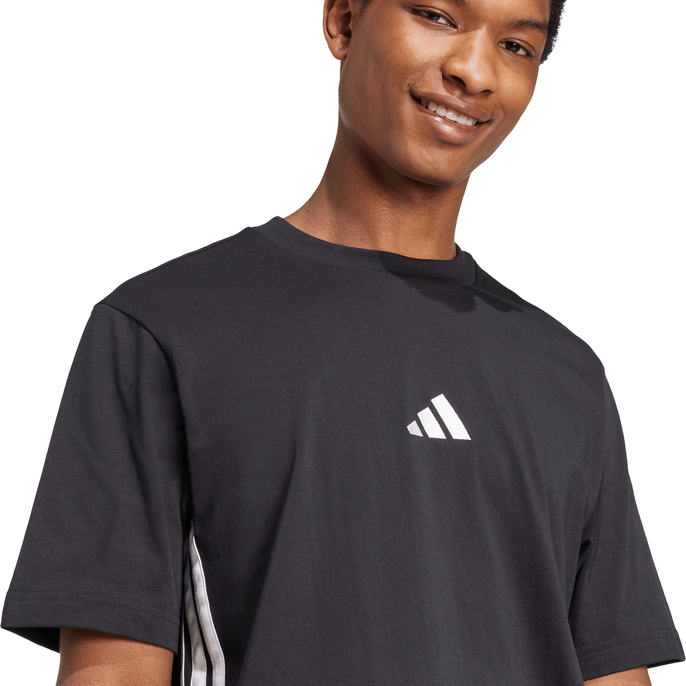Mens adidas Essentials 3-Stripes Single Jersey Tee