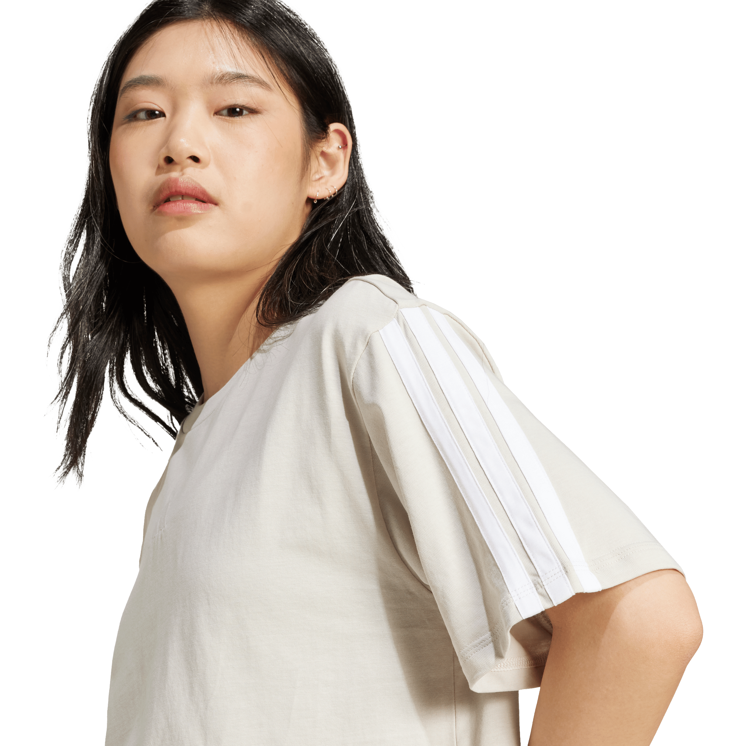 Womens adidas Essentials 3 Stripes Boyfriend Tee