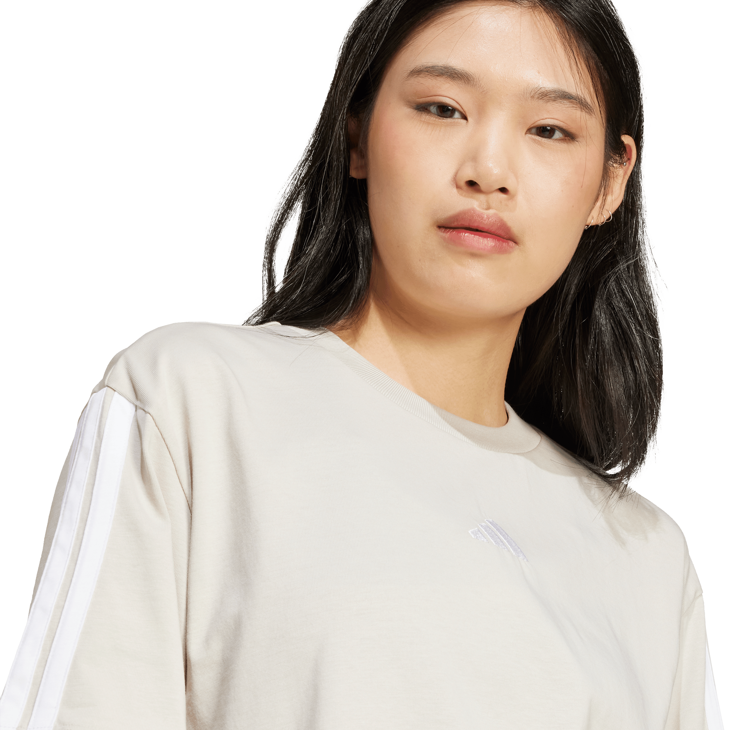 Womens adidas Essentials 3 Stripes Boyfriend Tee