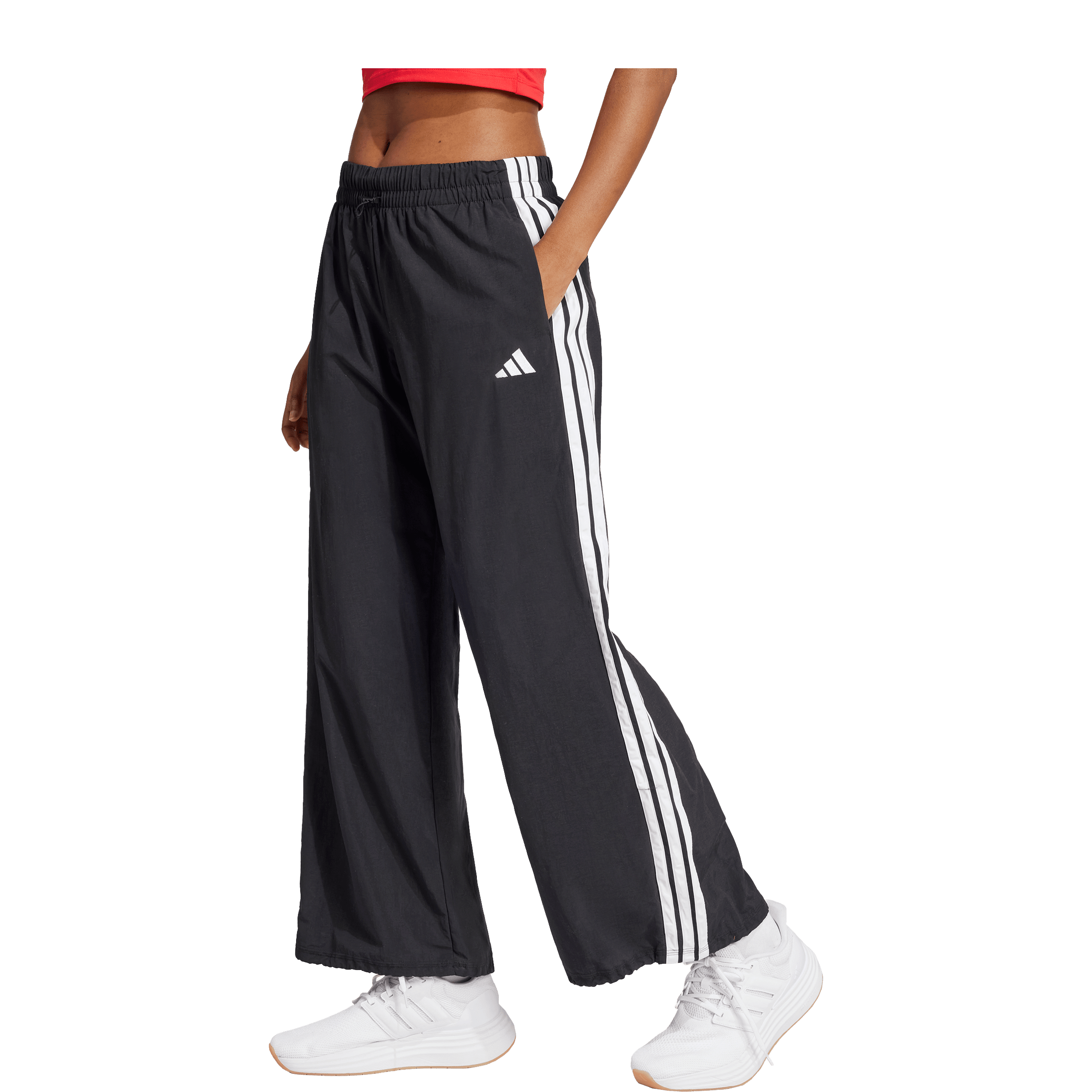 Womens adidas Essentials 3 Stripes Lifestyle Woven Parachute Pants