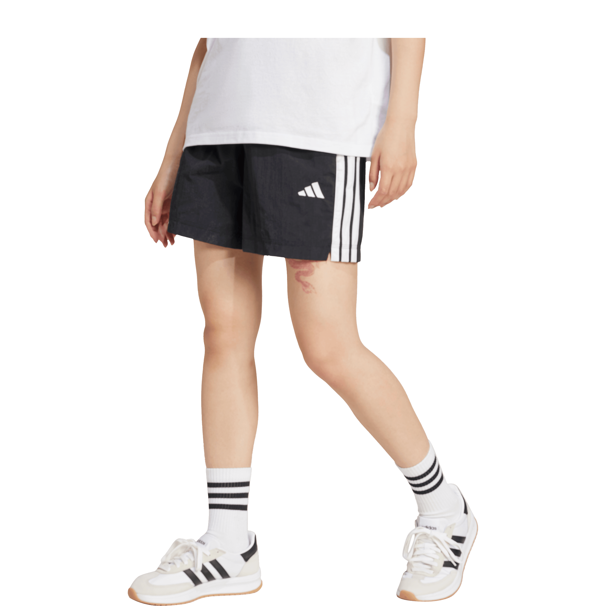 Womens adidas Essentials 3-Stripes Woven Shorts