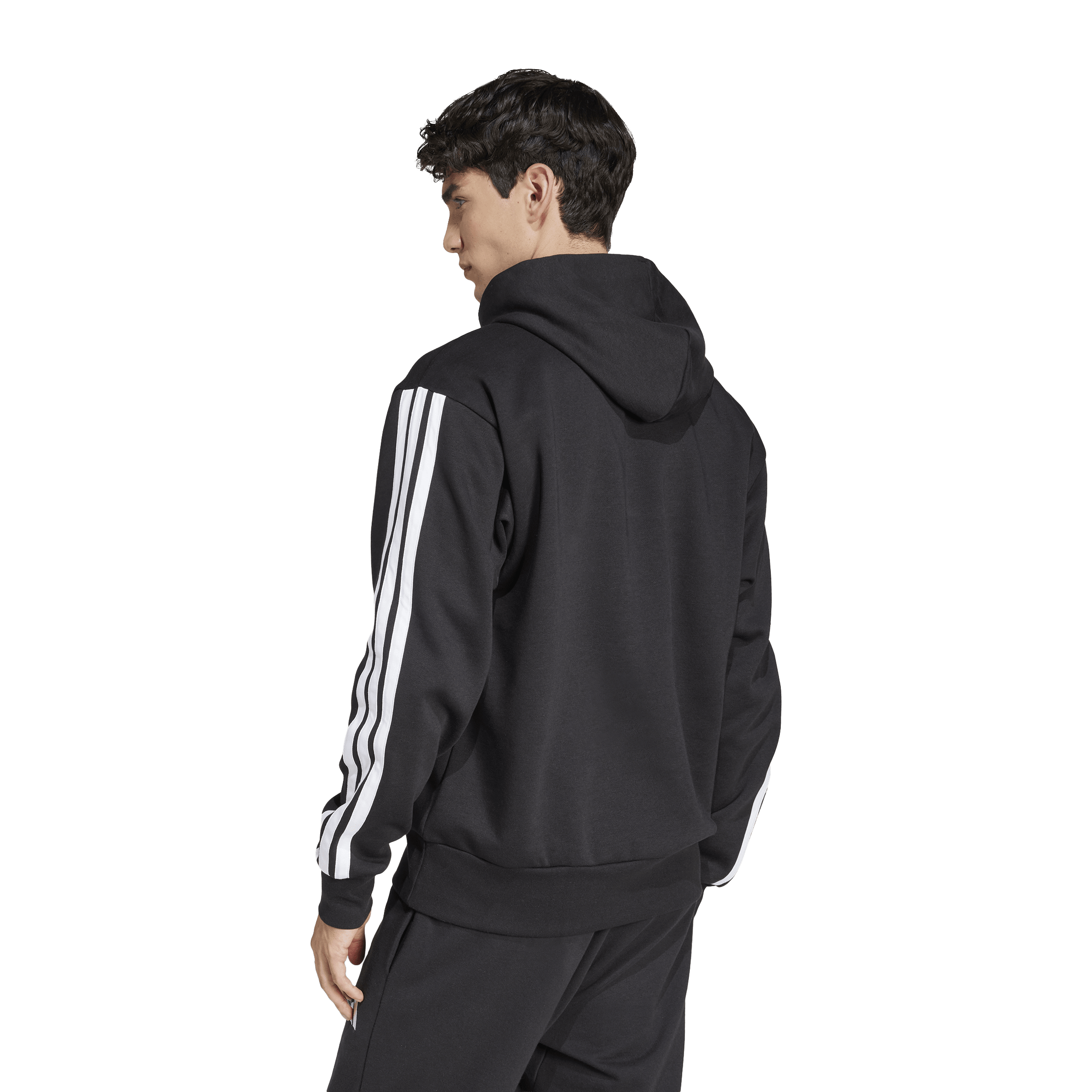 Mens adidas Essentials 3-Stripes Fleece Hoodie