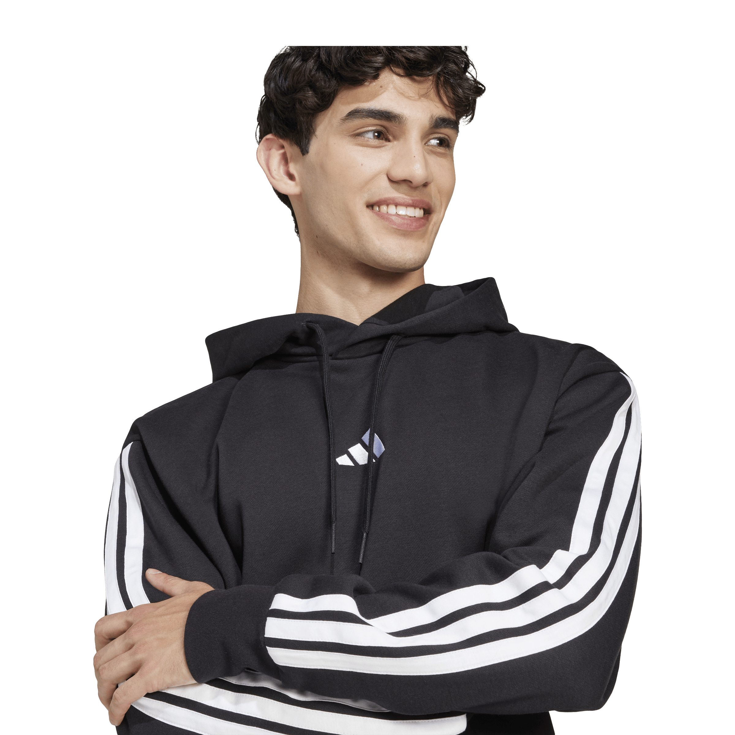 Mens adidas Essentials 3-Stripes Fleece Hoodie