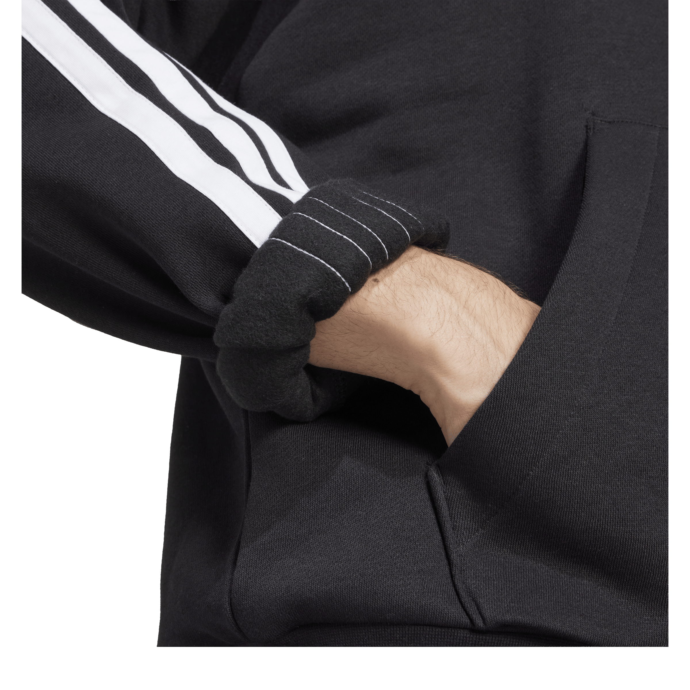 Mens adidas Essentials 3-Stripes Fleece Hoodie