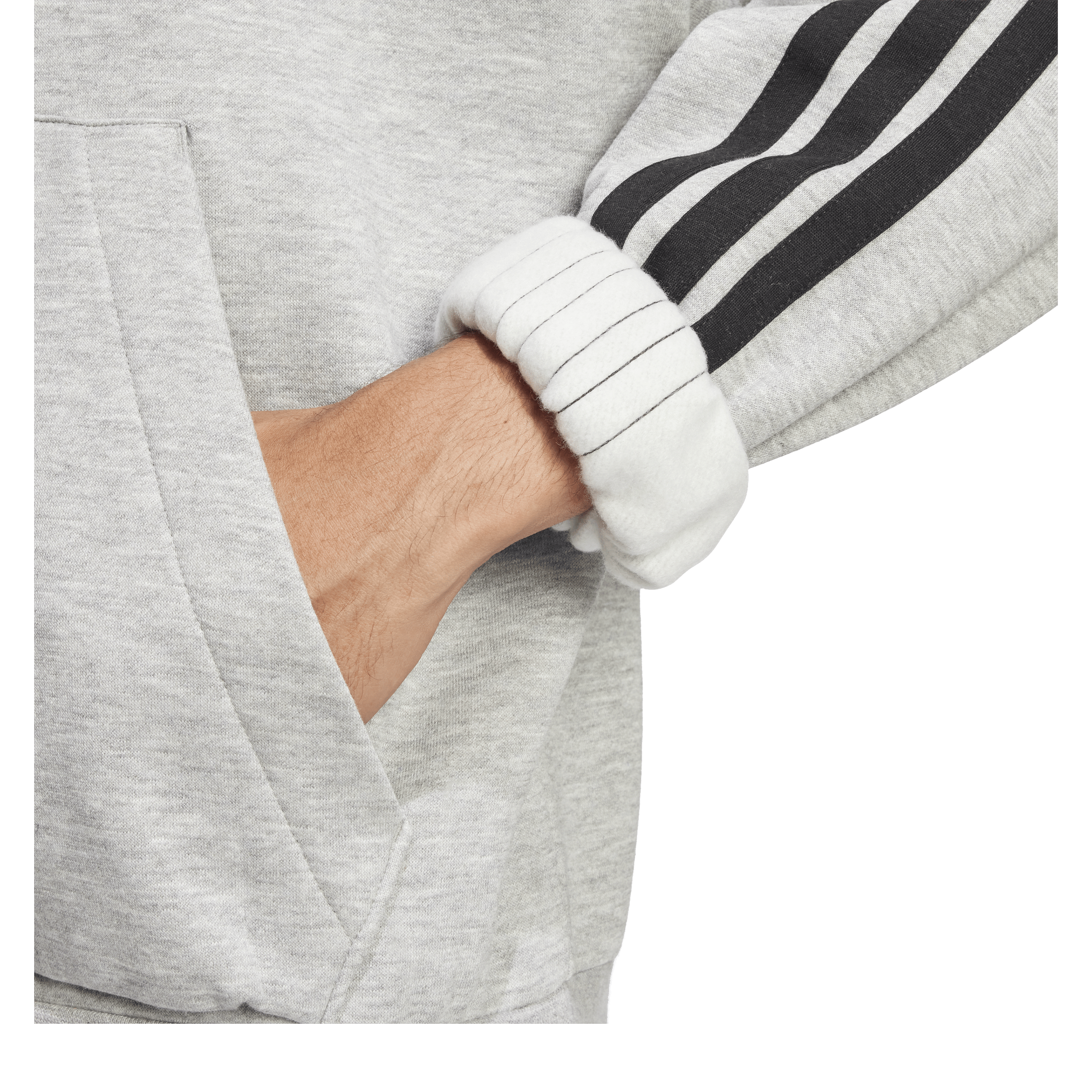 Mens adidas Essentials 3-Stripes Fleece Hoodie