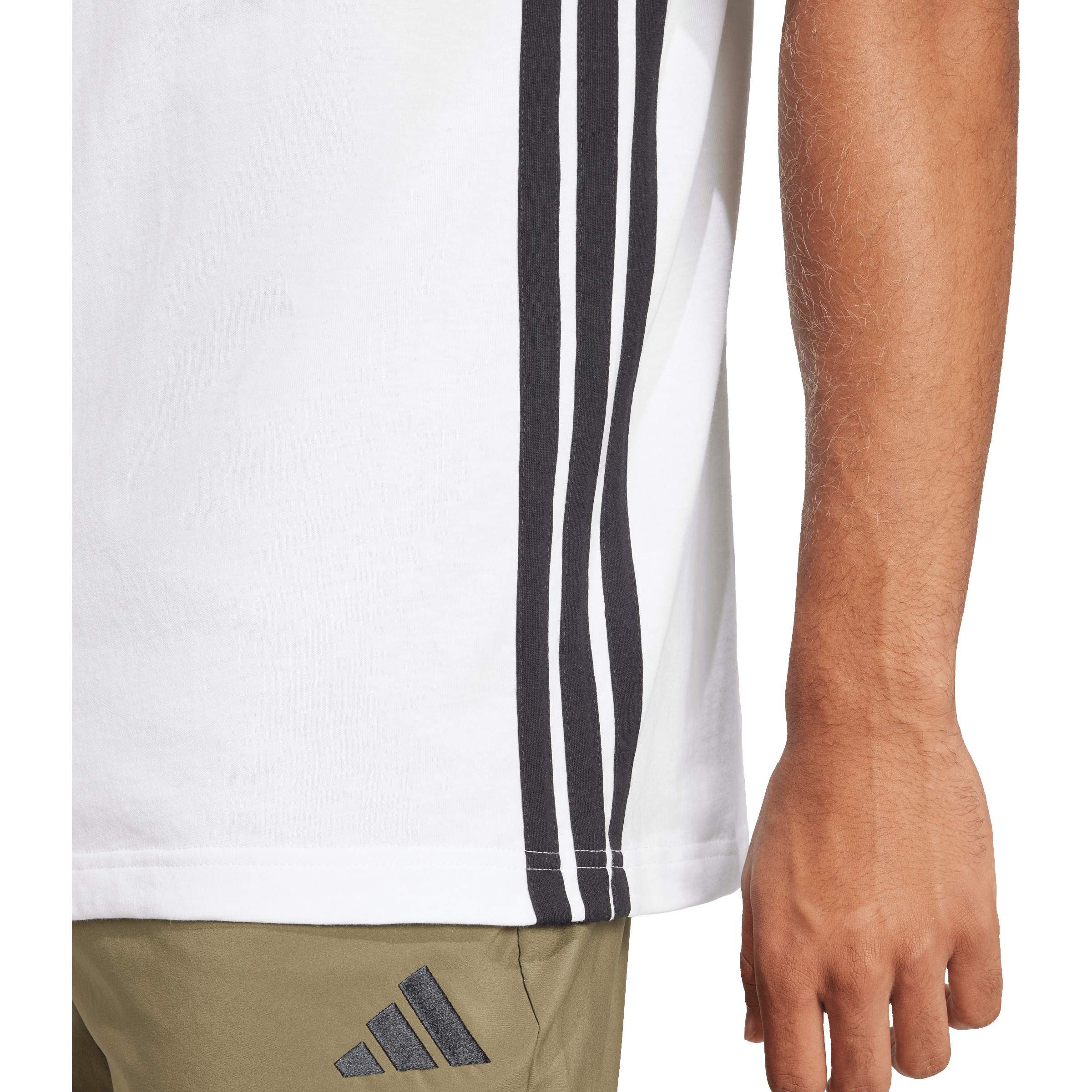 Mens adidas Essentials 3-Stripes Single Jersey Tee
