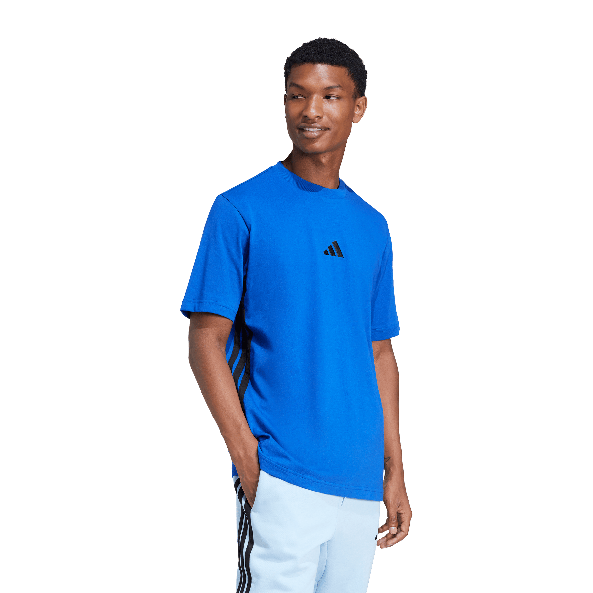 Mens adidas Essentials 3-Stripes Single Jersey Tee