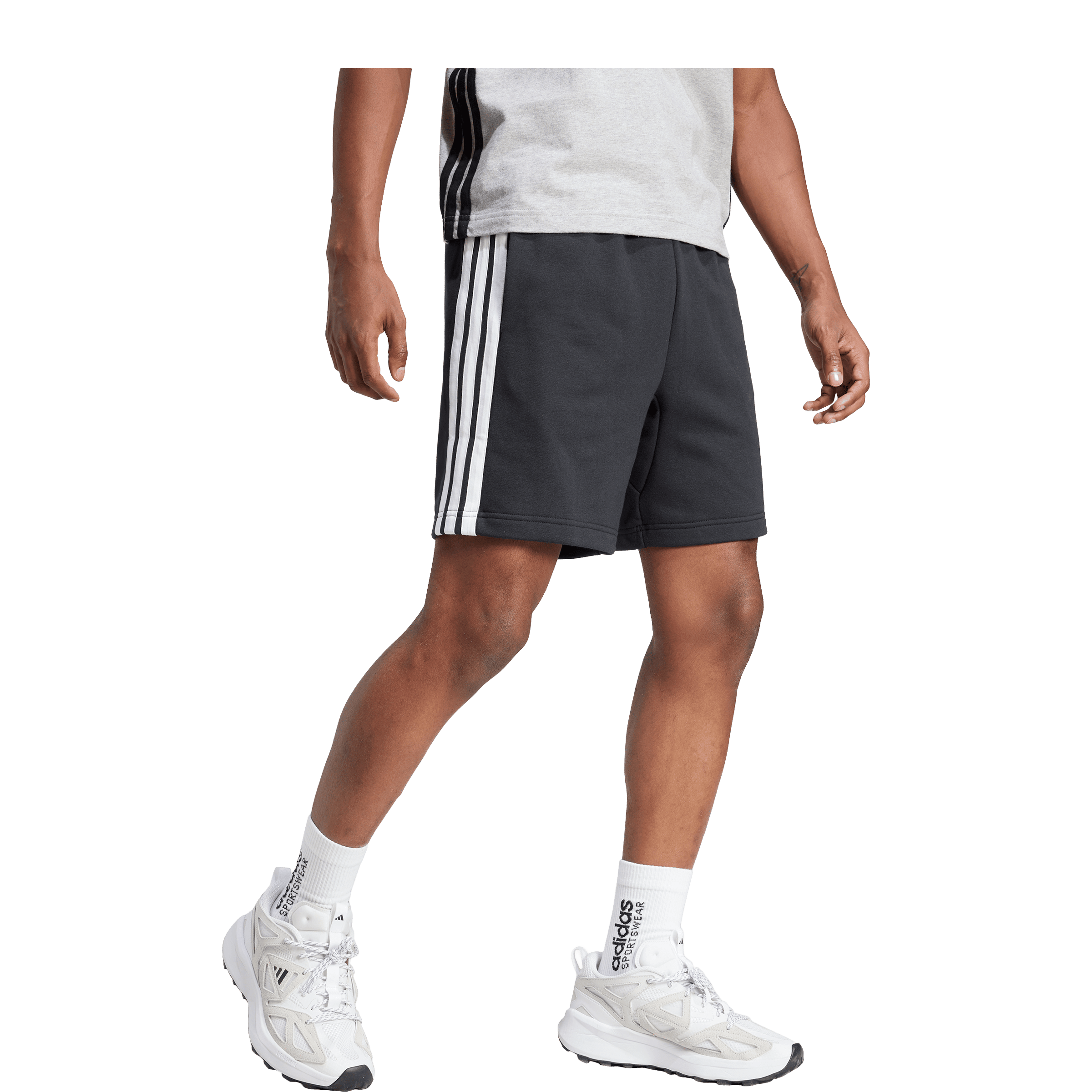 Mens adidas Essentials 3-Stripes French Terry Shorts