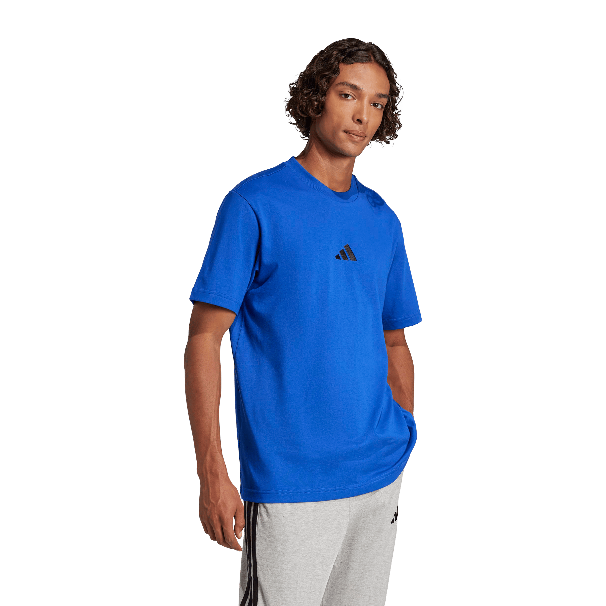 Mens adidas Essentials Small Logo Single Jersey Tee