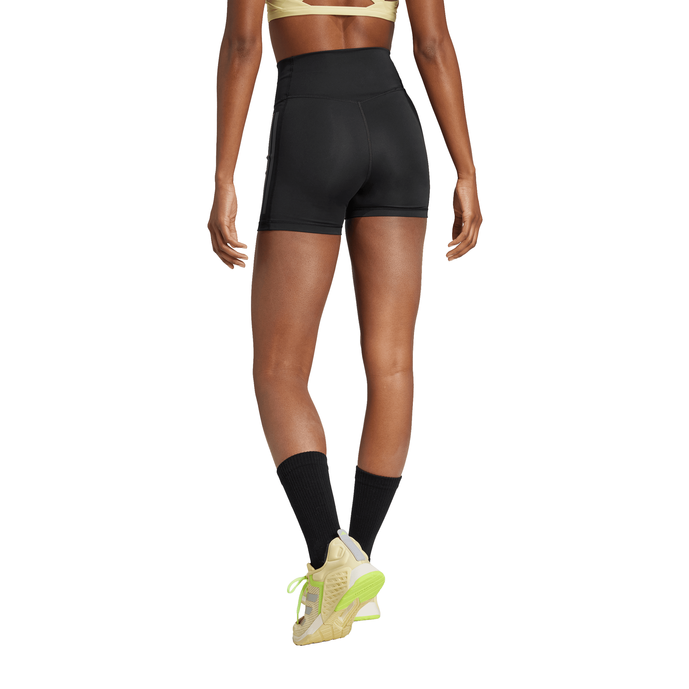 Womens adidas Optimé 3-Stripes 1/4 Short Leggings