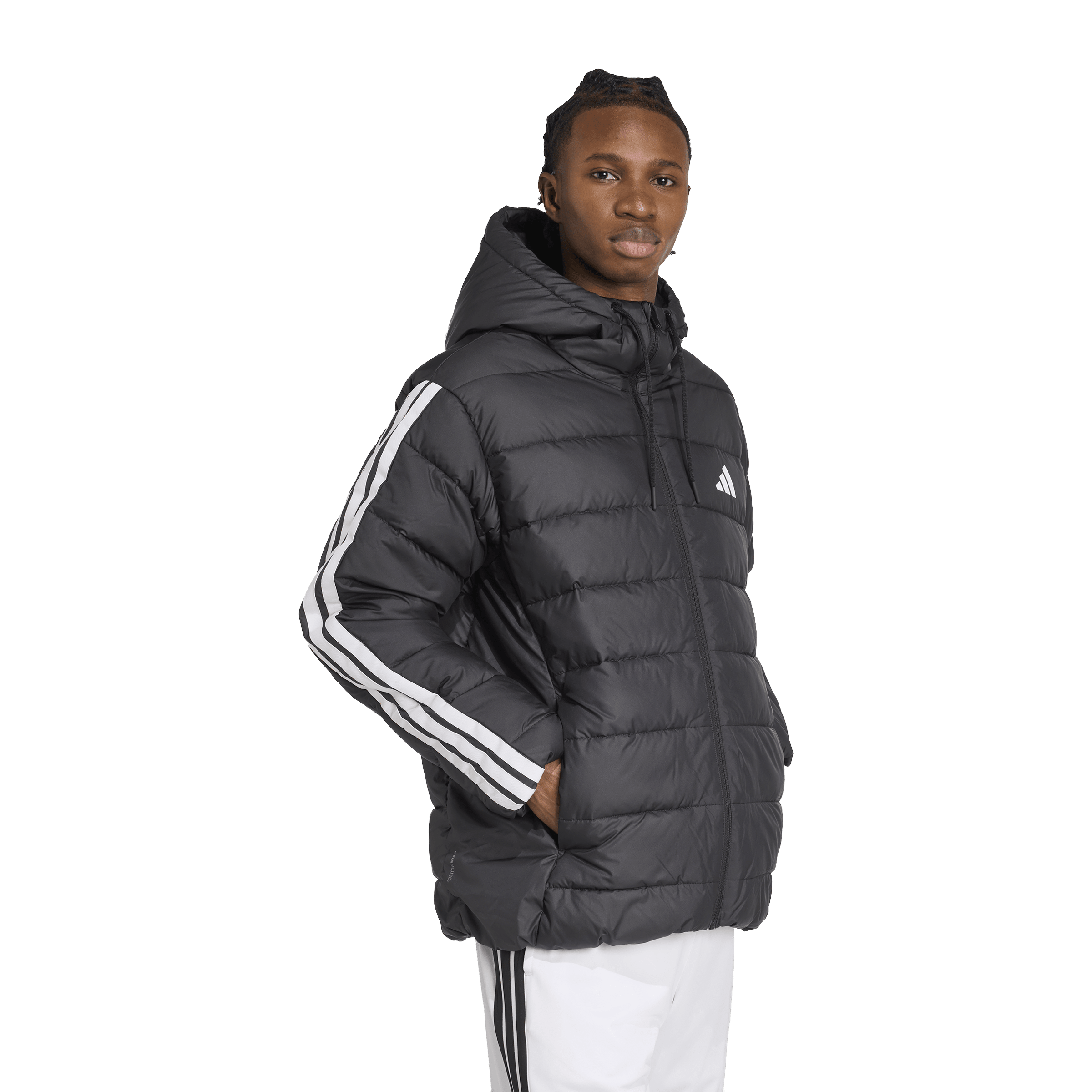Mens adidas Essentials CLIMAWARM 3-Stripes Synthetic Down Jacket