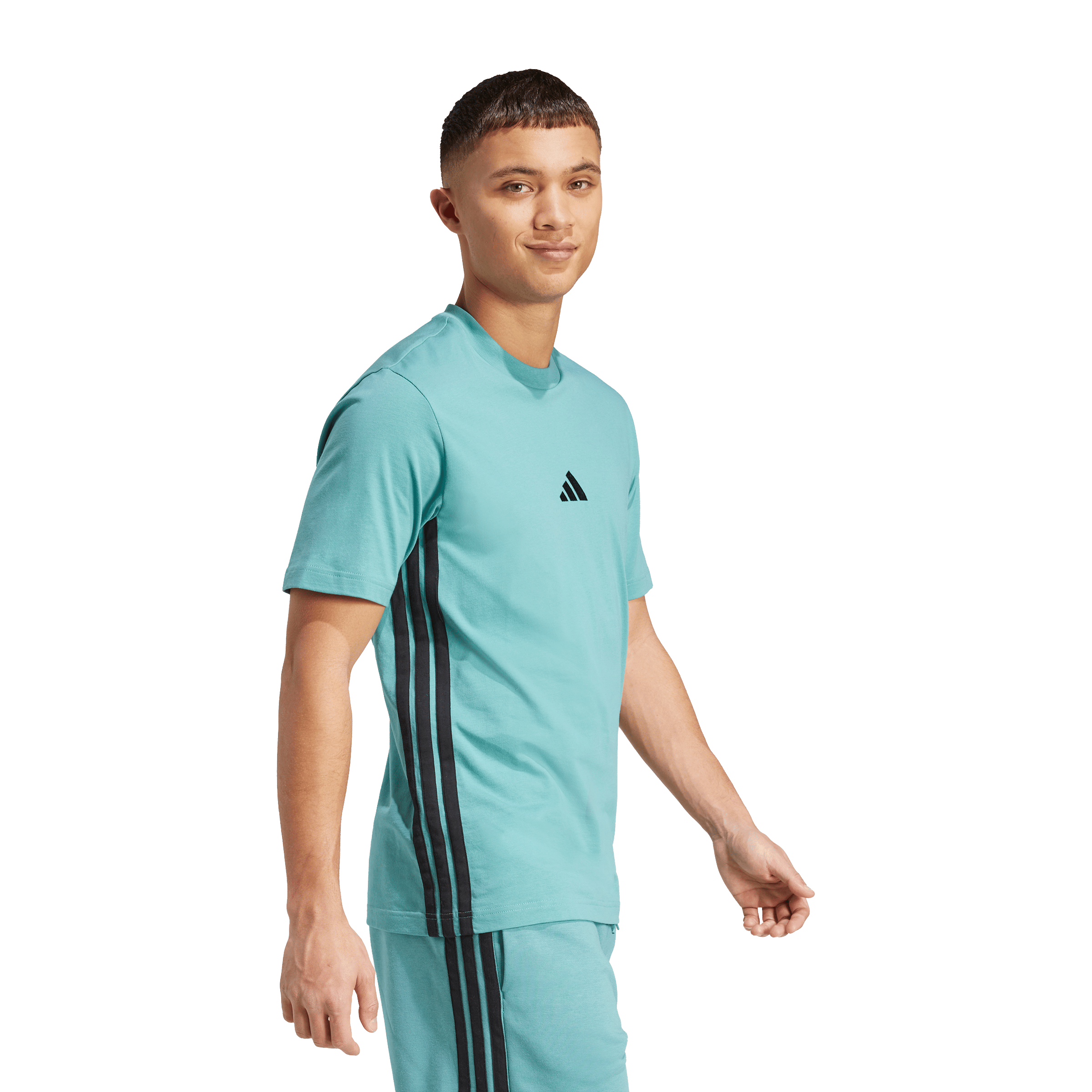 Mens adidas Essentials 3-Stripes Single Jersey Tee