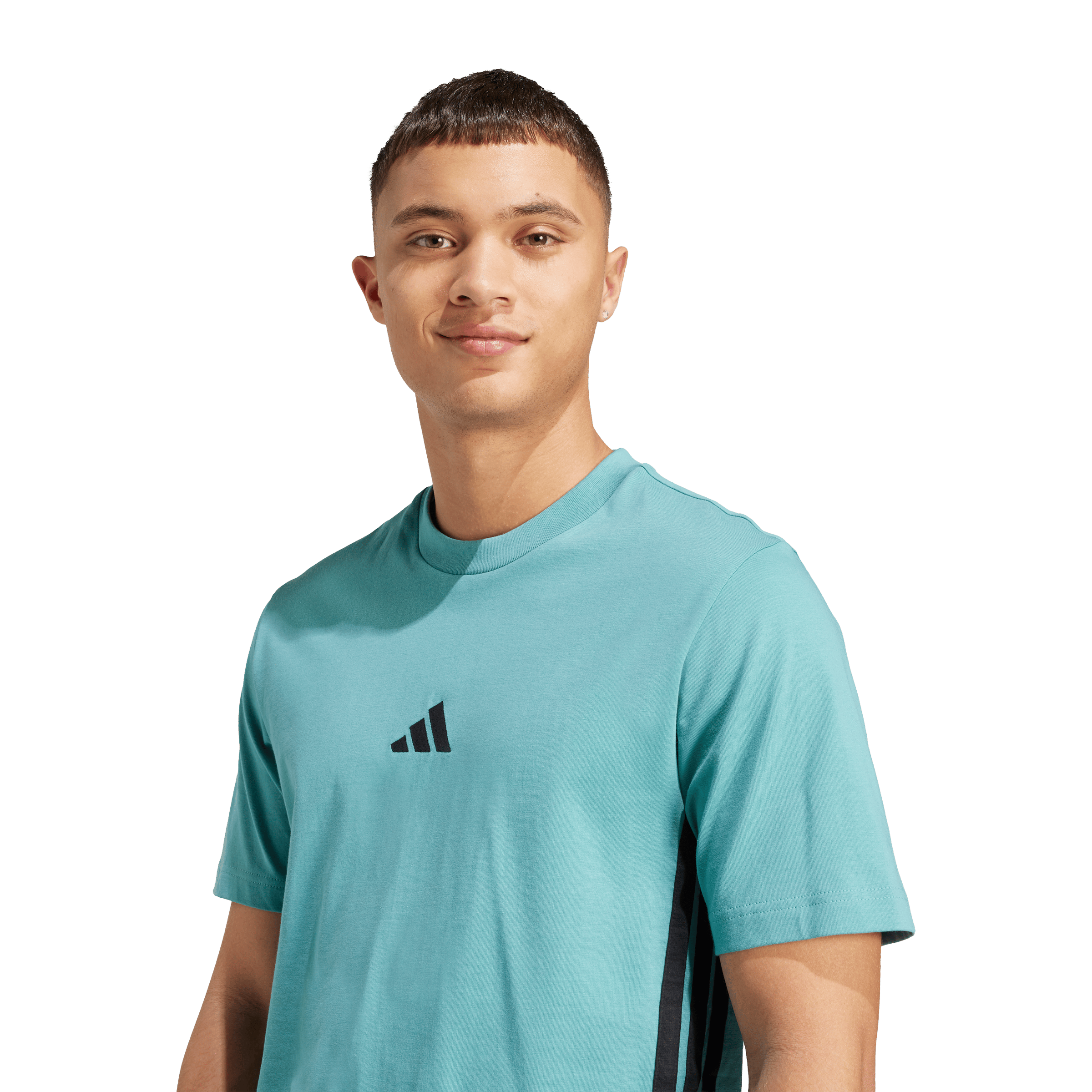 Mens adidas Essentials 3-Stripes Single Jersey Tee