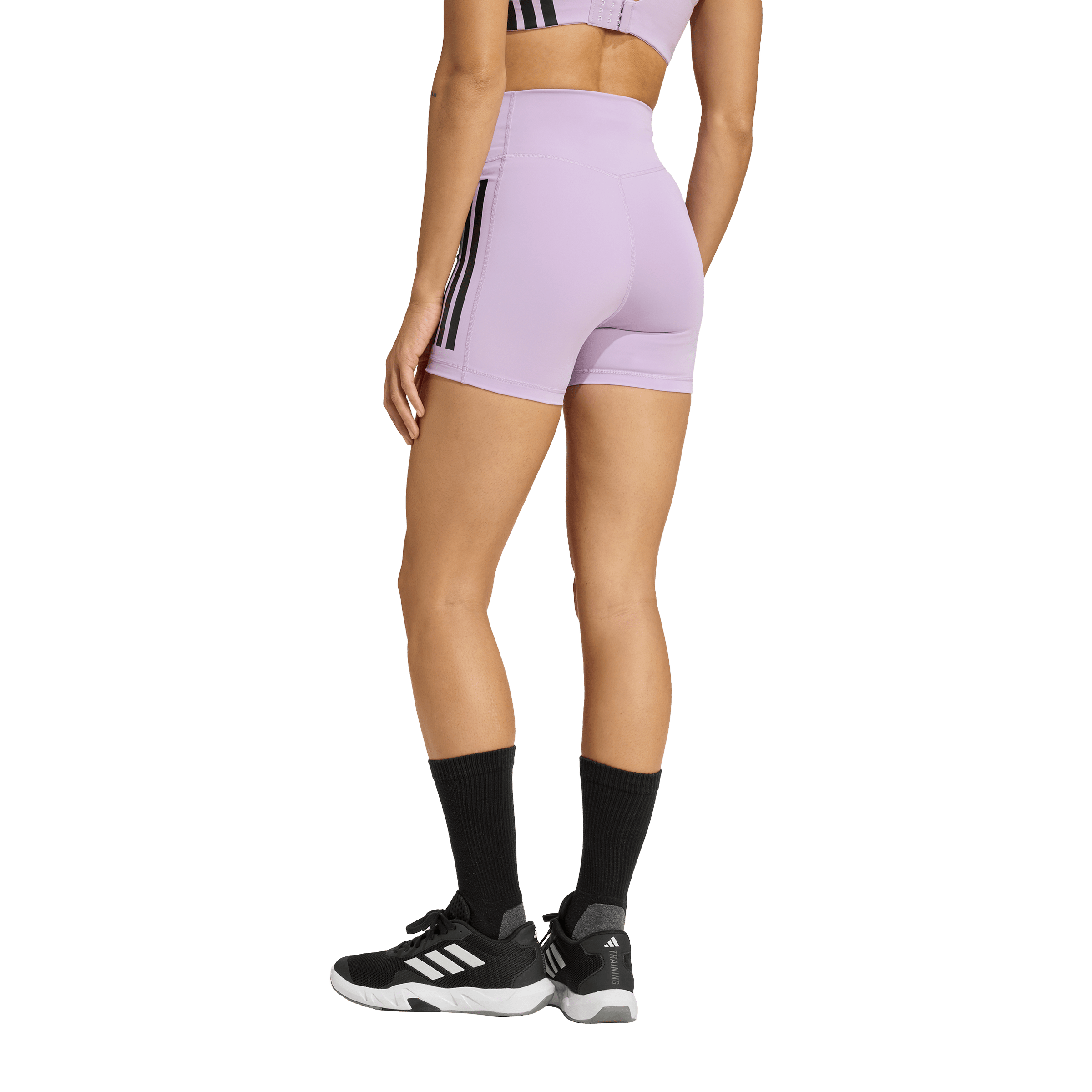 Womens adidas Optimé 3-Stripes 1/4 Short Leggings