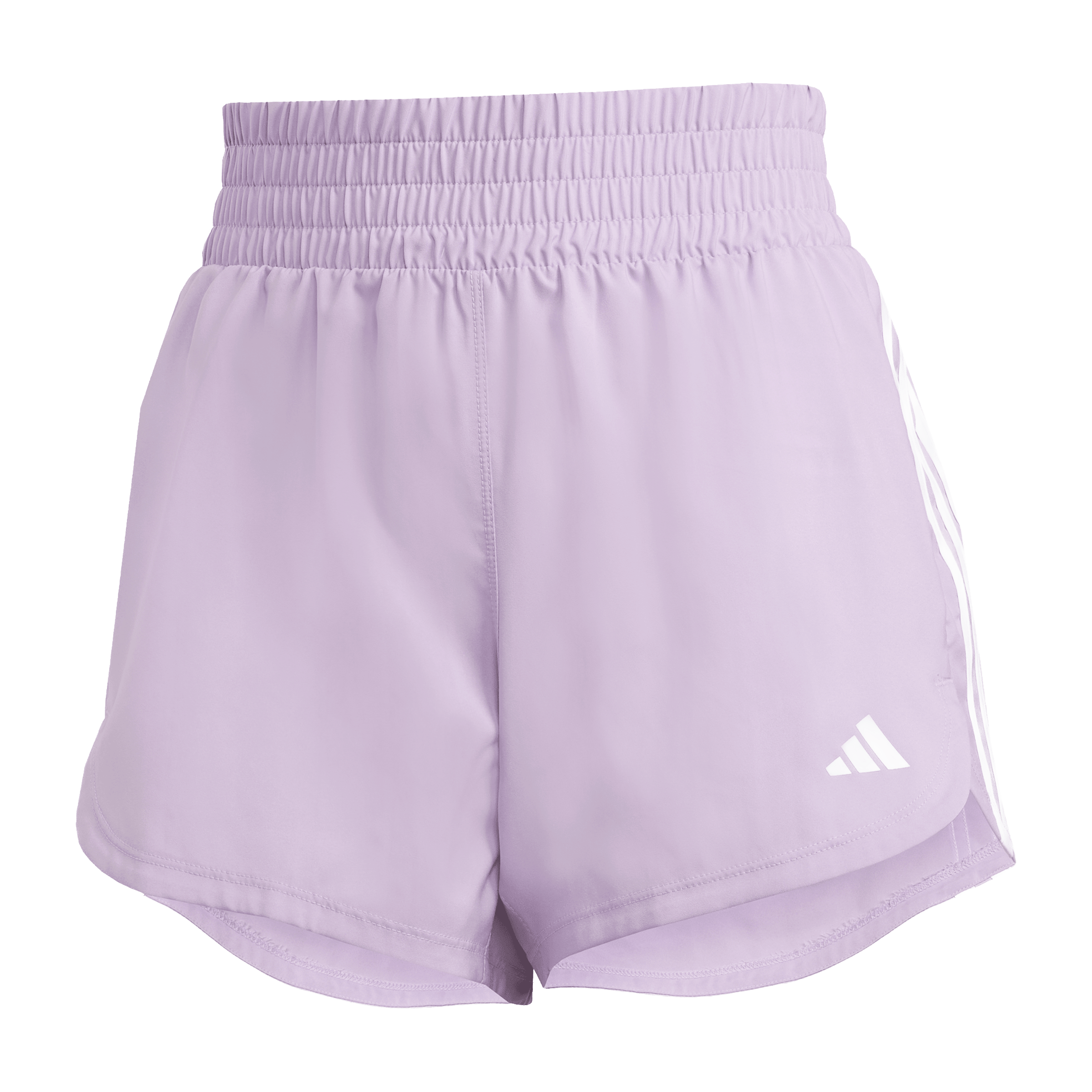 Womens adidas Pacer Training 3-Stripes Woven High-Rise Shorts