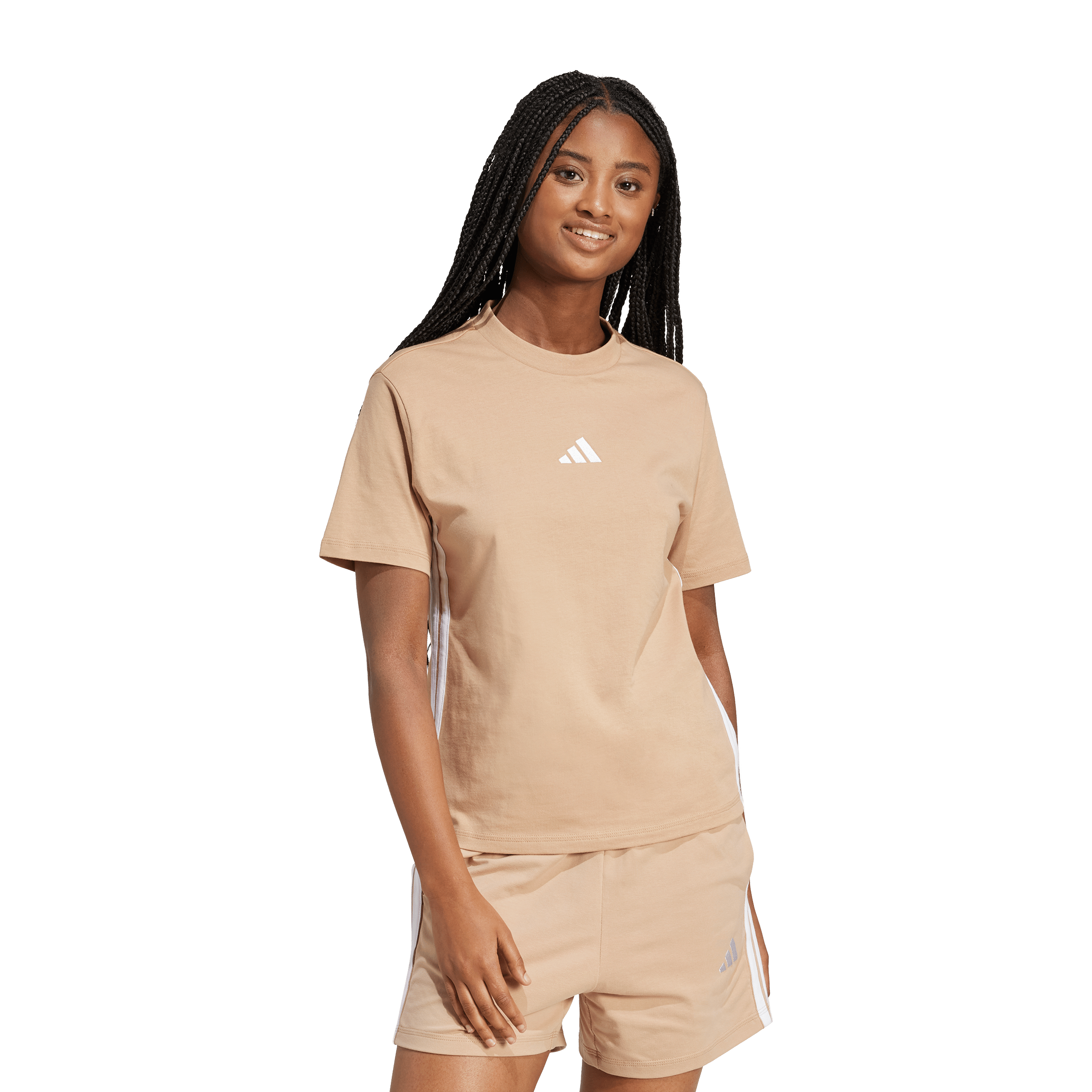 Womens adidas Essentials 3-Stripes Cotton Tee