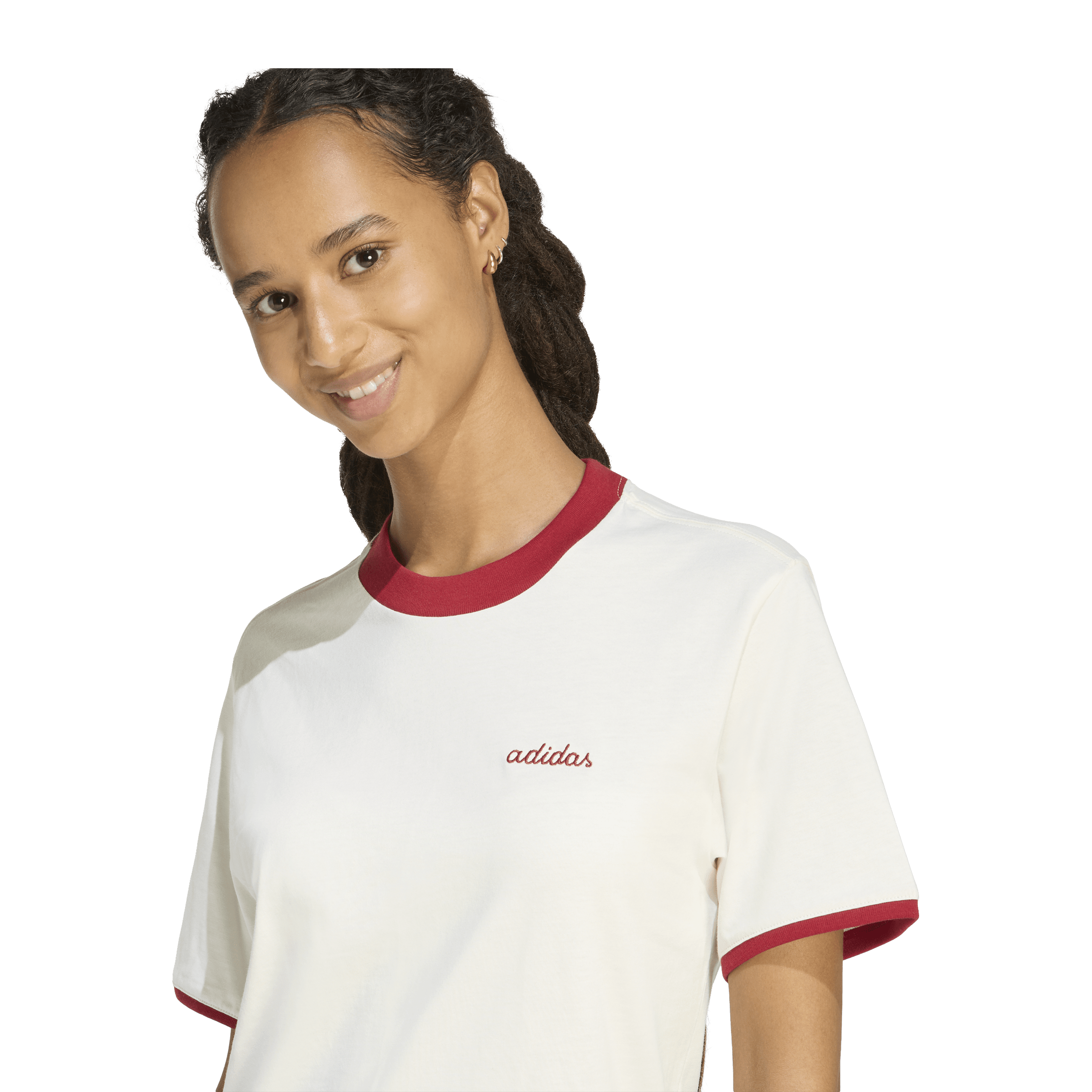 Womens adidas Seasonal Essentials Colorpop Tee with Embroidered Graphic