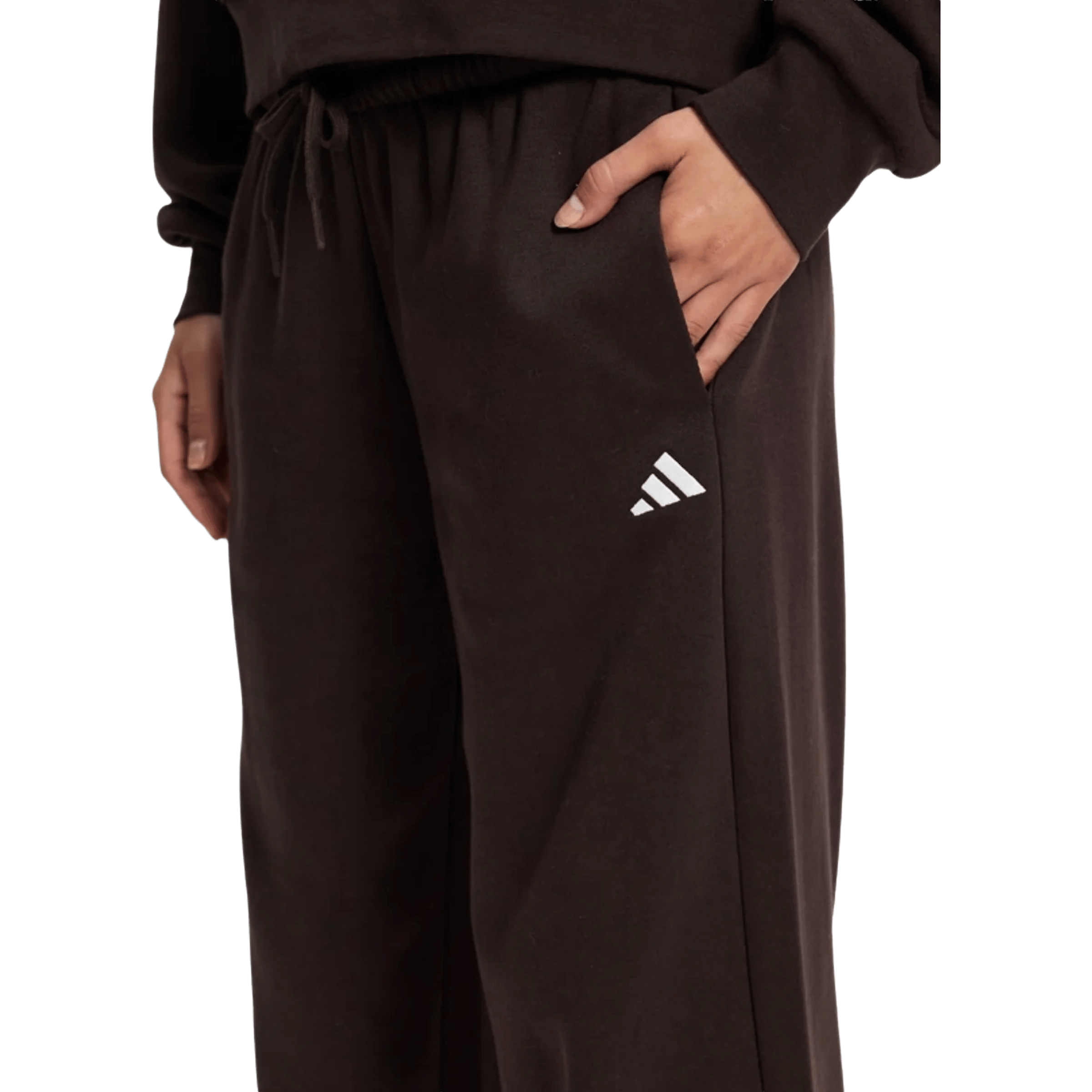 Womens adidas Essentials Small Logo Feel Cozy Open-Hem Pants