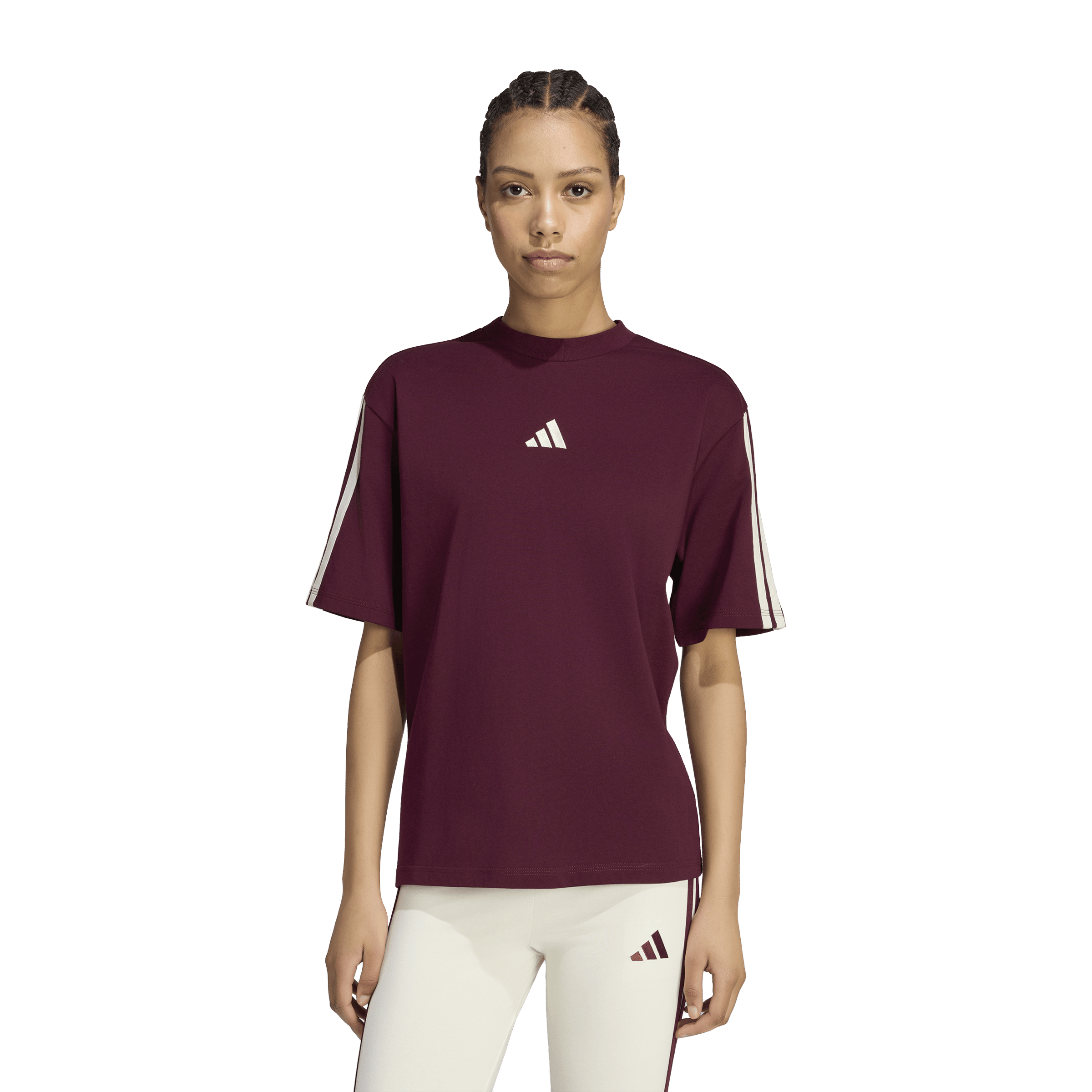 Womens adidas Essentials 3-Stripes Boyfriend Tee