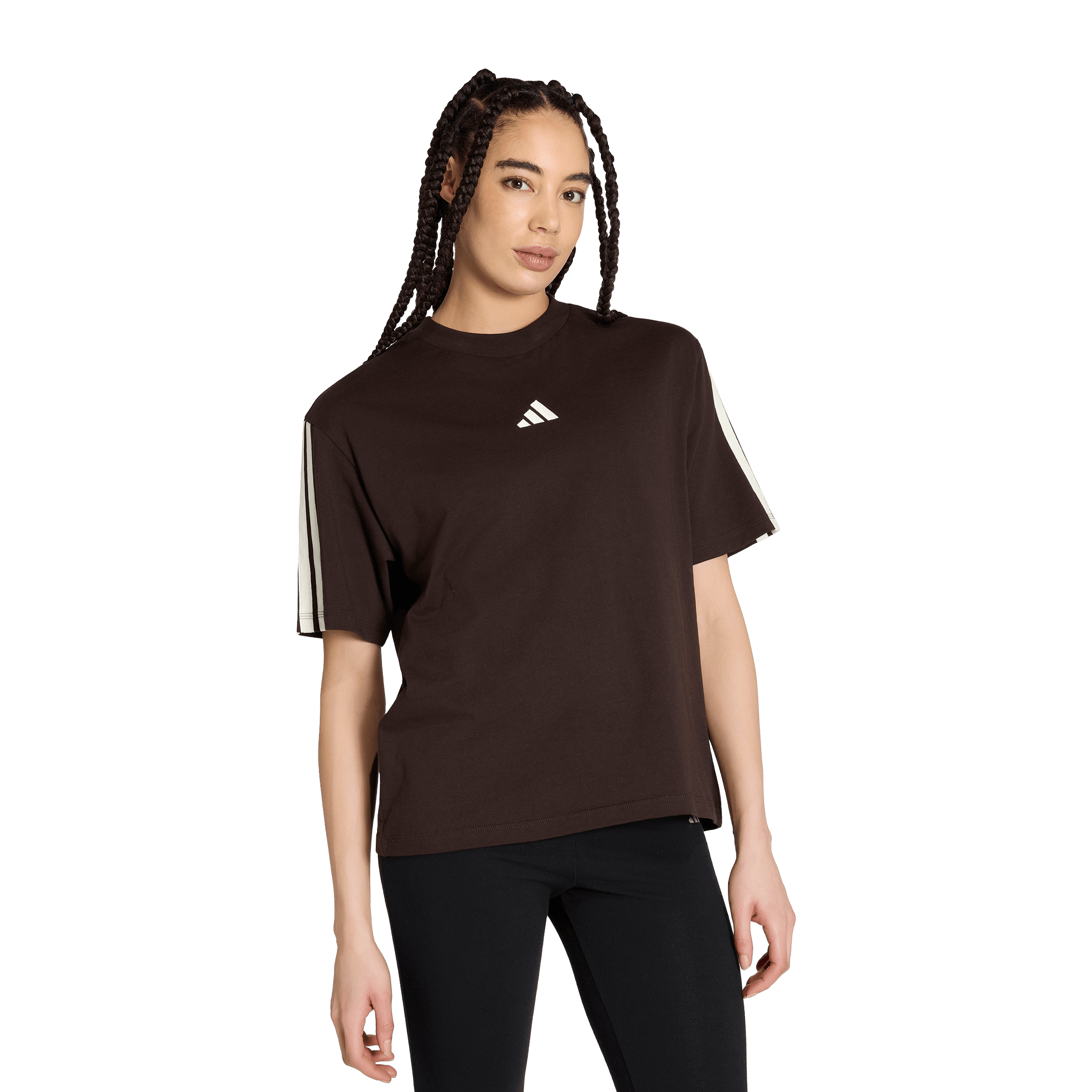 Womens adidas Essentials 3-Stripes Boyfriend Tee