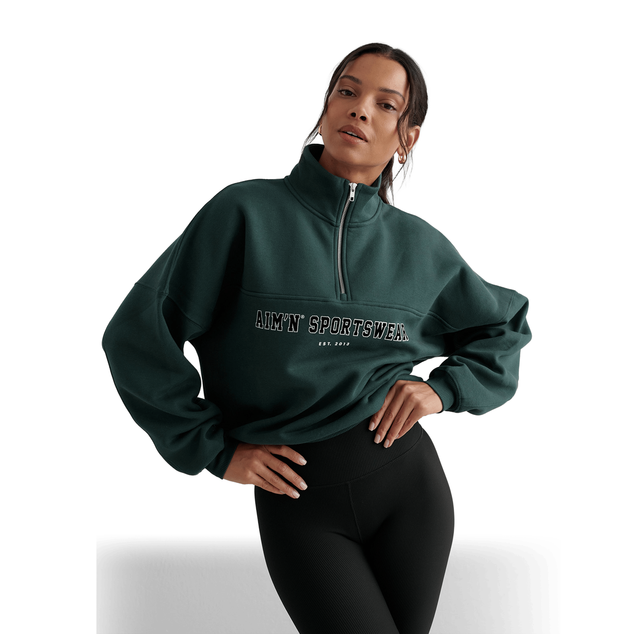 Womens AIM'N Varsity Sweat Half Zip
