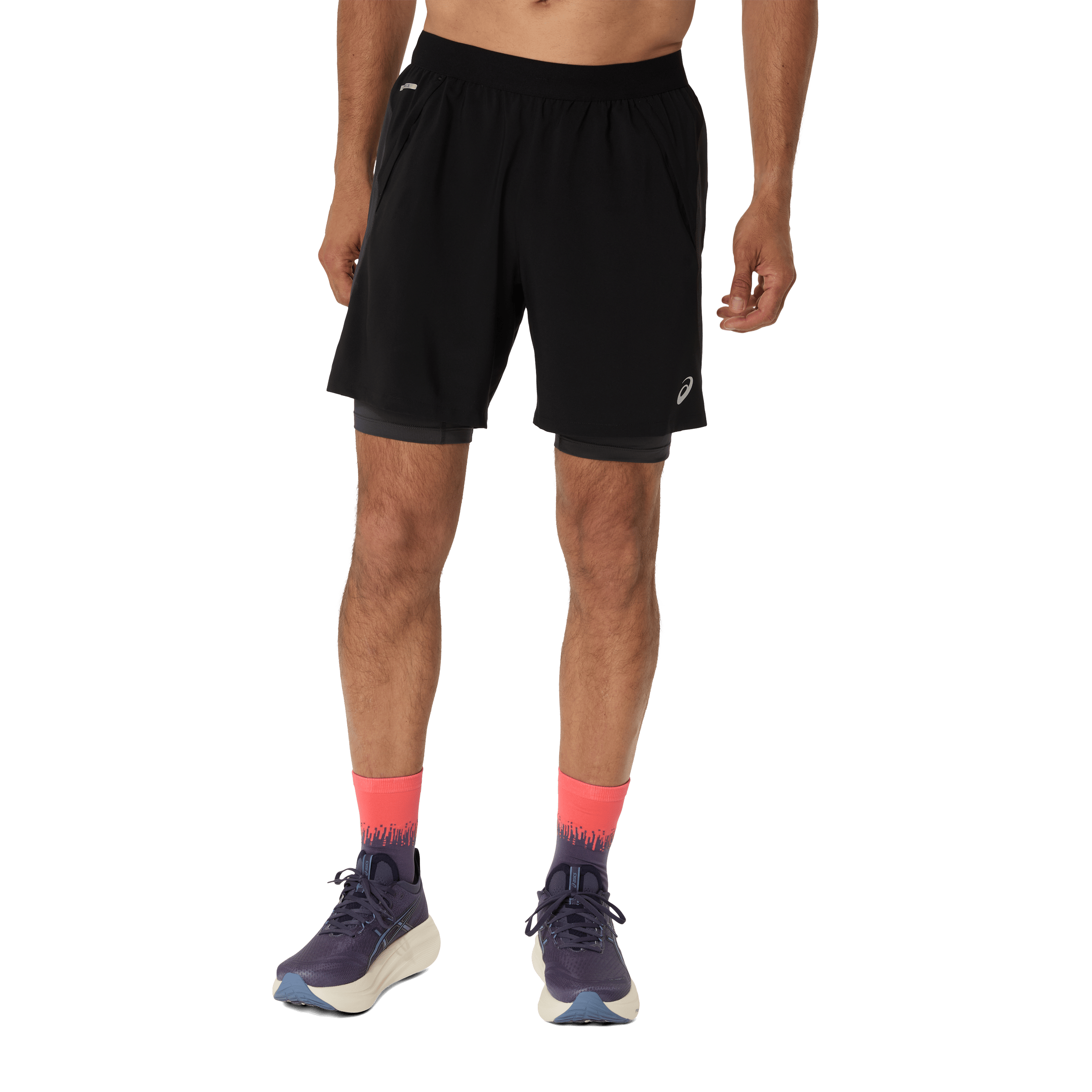 Mens Asics Road 2N1 7" Shorts