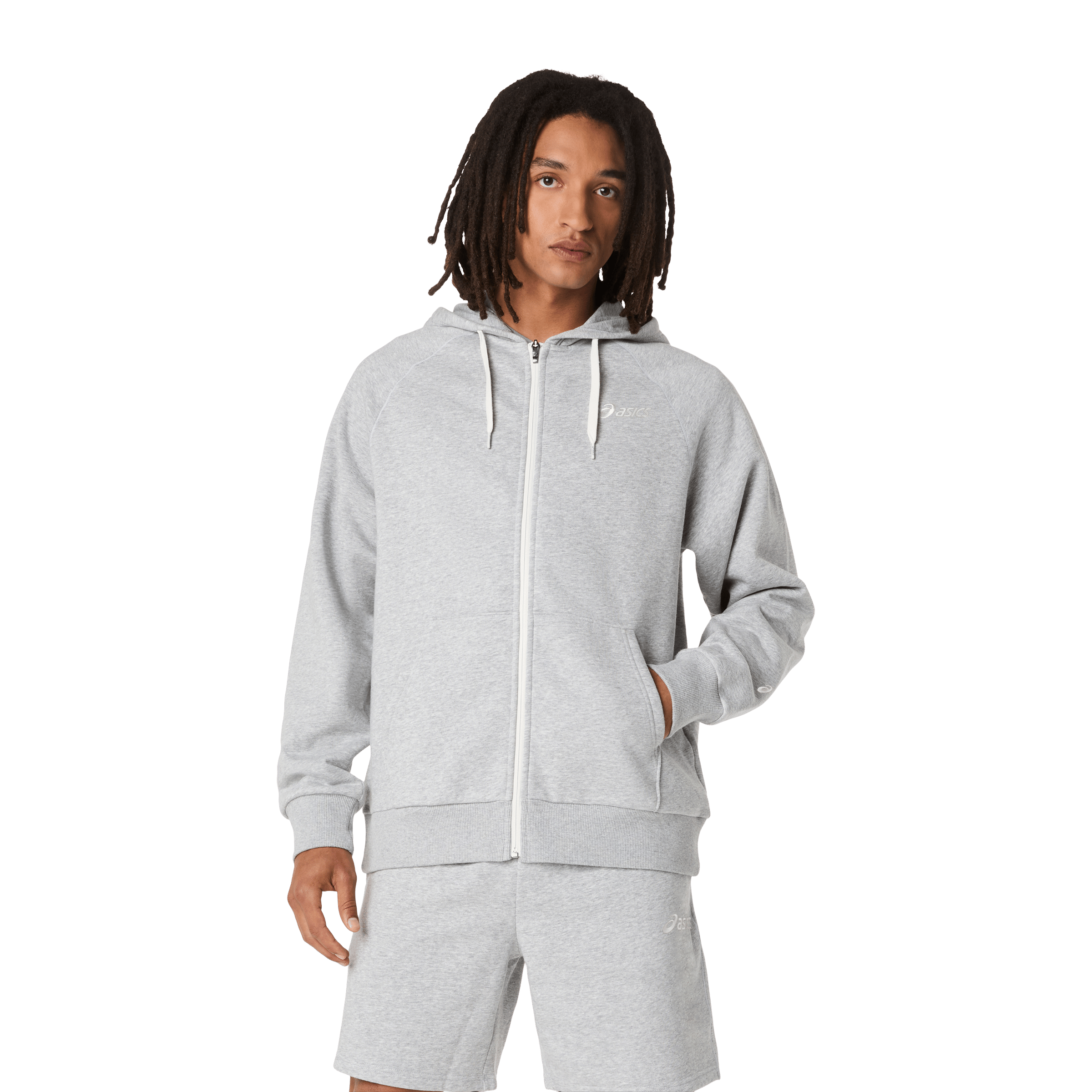 Mens Asics Logo Fleece Full-Zip Hoodie