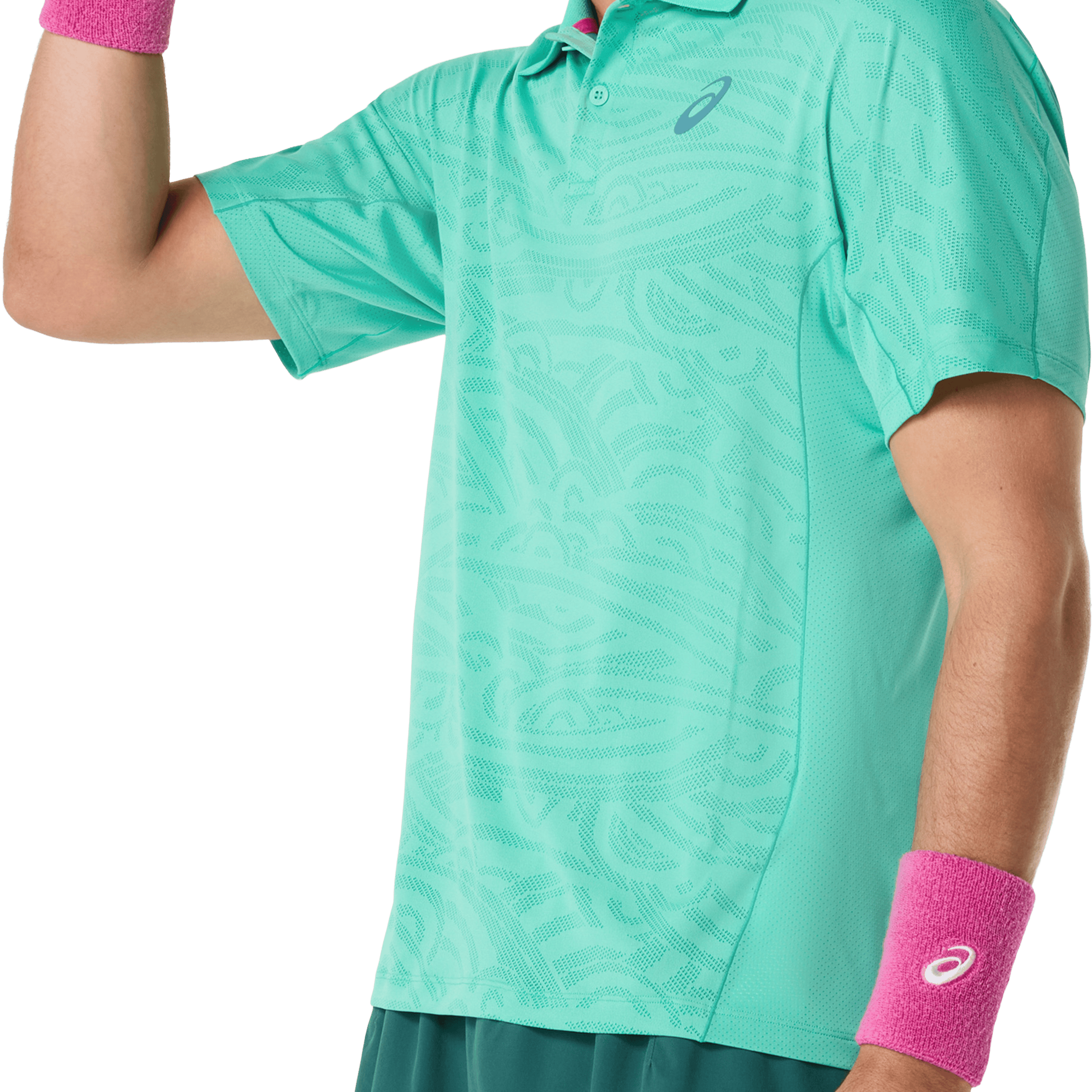Mens Asics Match Jacquard Tennis Polo Shirt